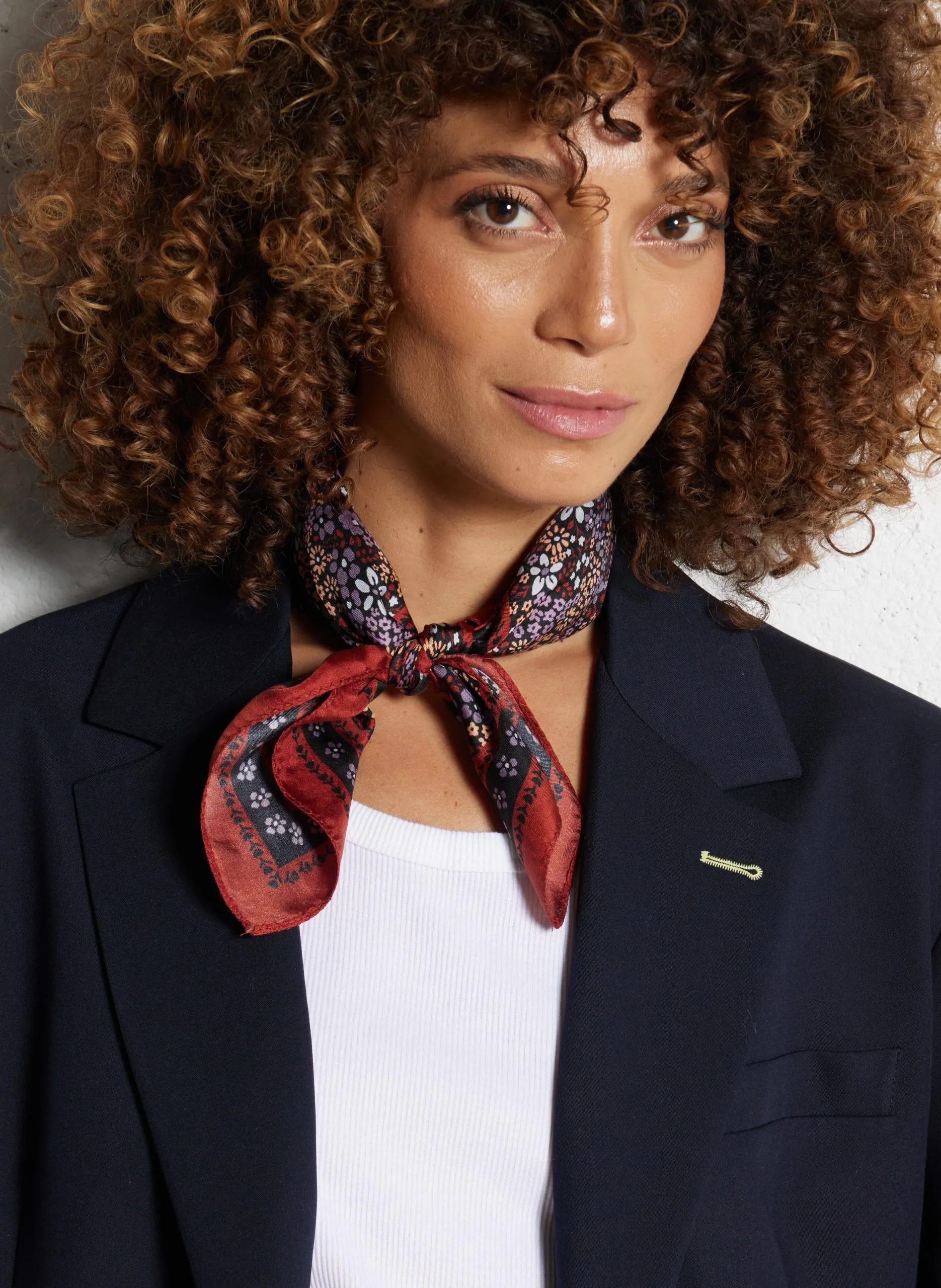 Foulard imprimé en soie Multicolore NYLANE