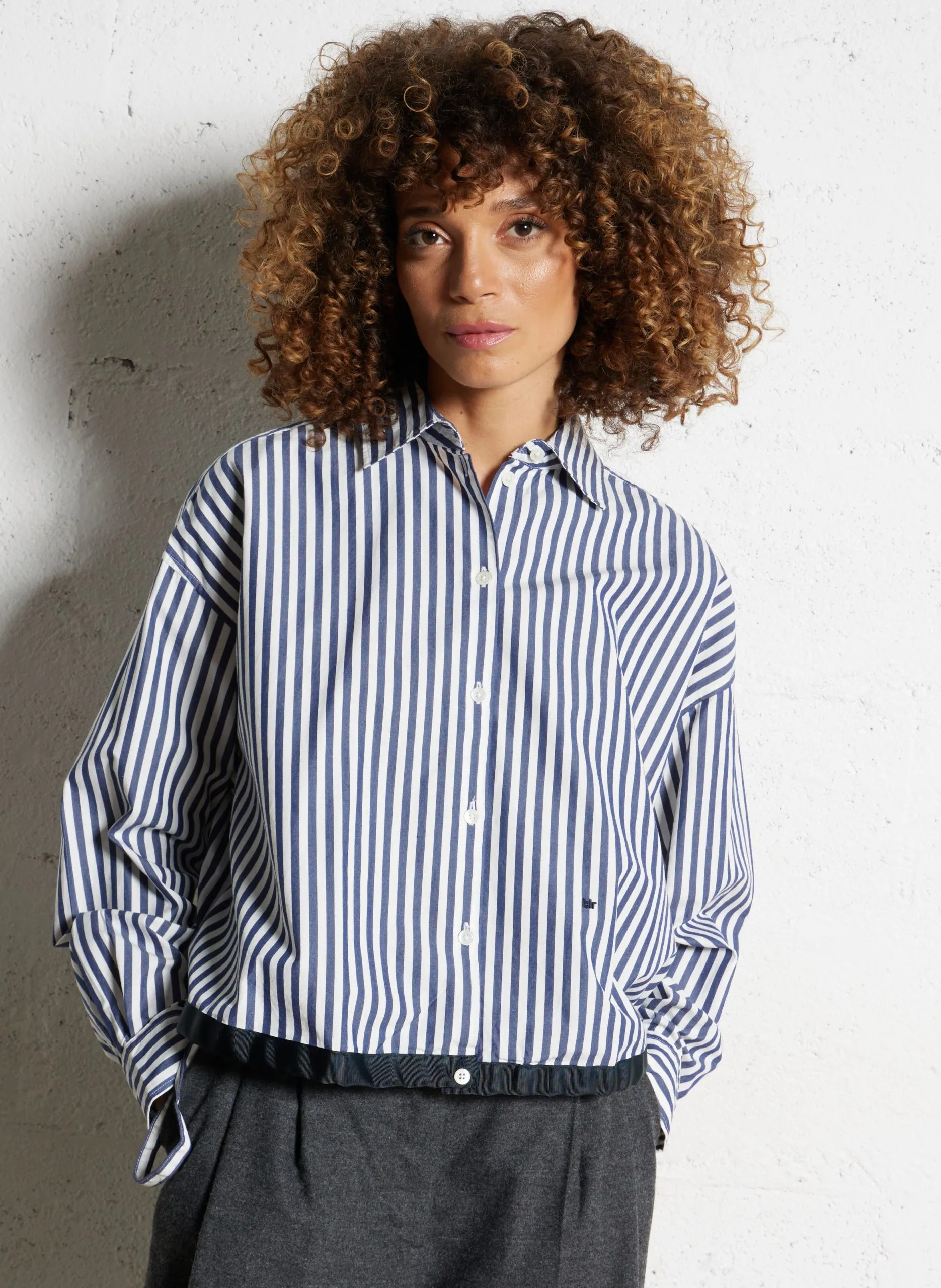 Chemise oversize en coton Bleu GLOW
