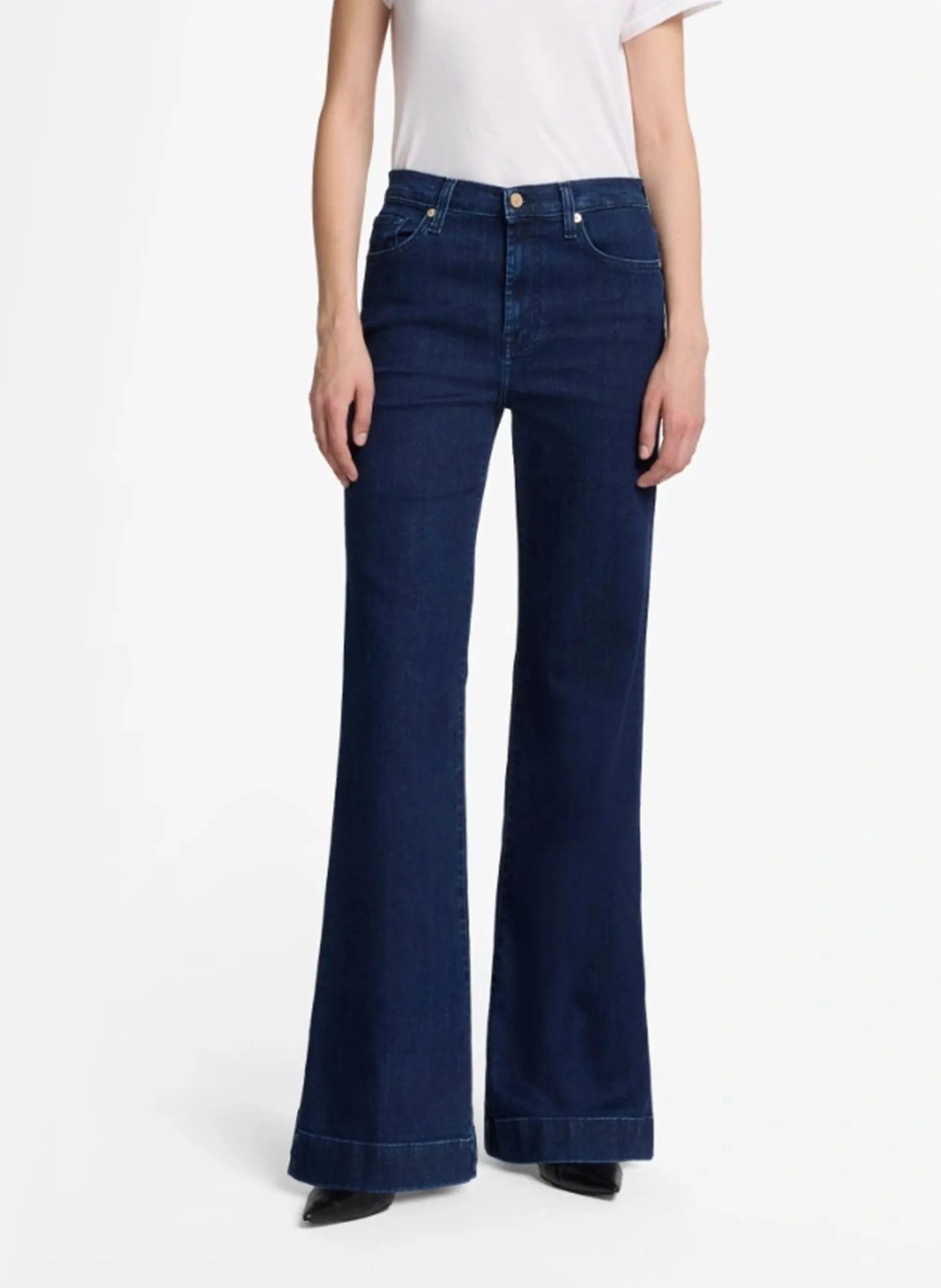 Jean brut flare taille haute Bleu MODERN DOJO