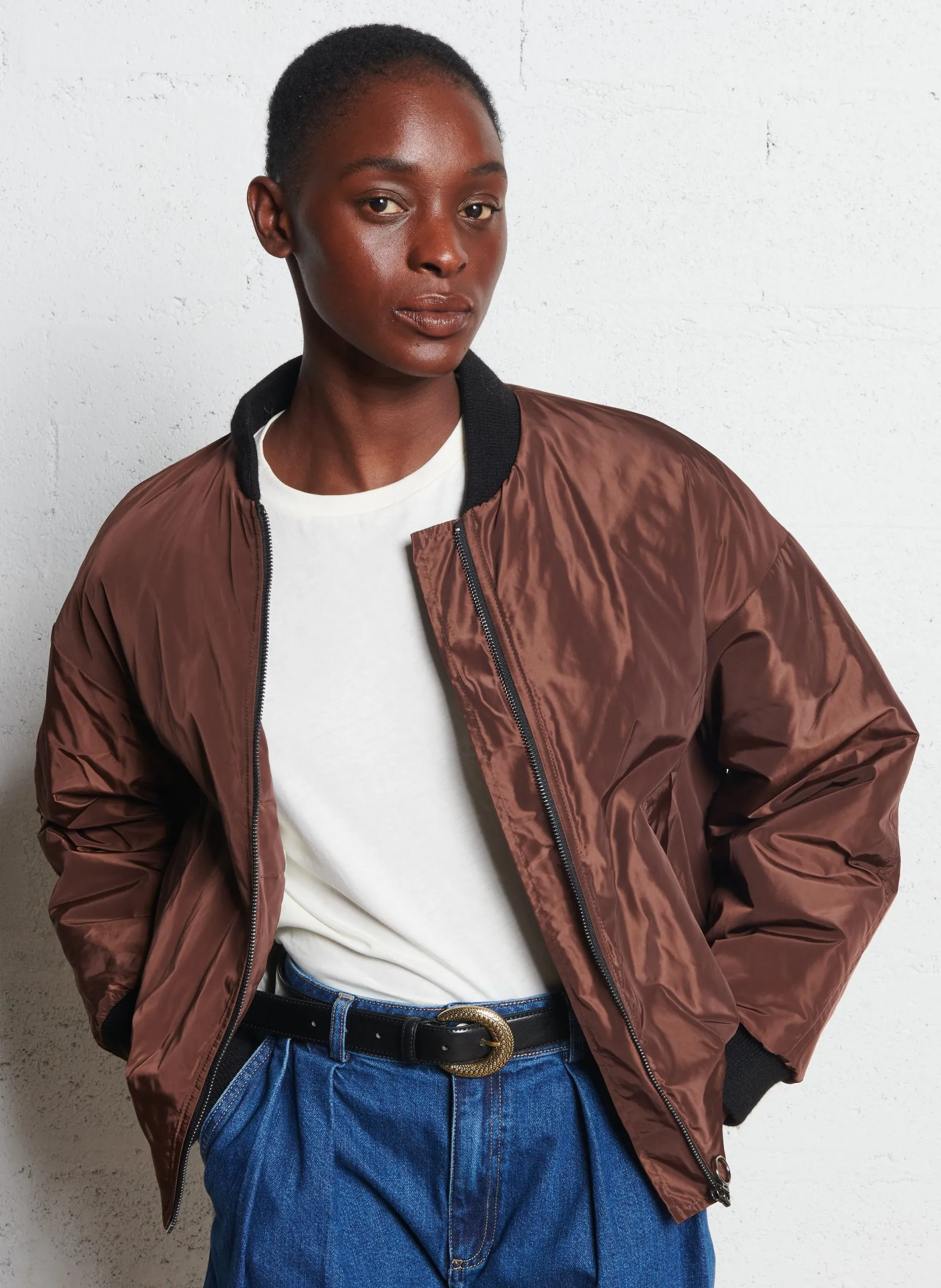 Veste col teddy Marron DEAN