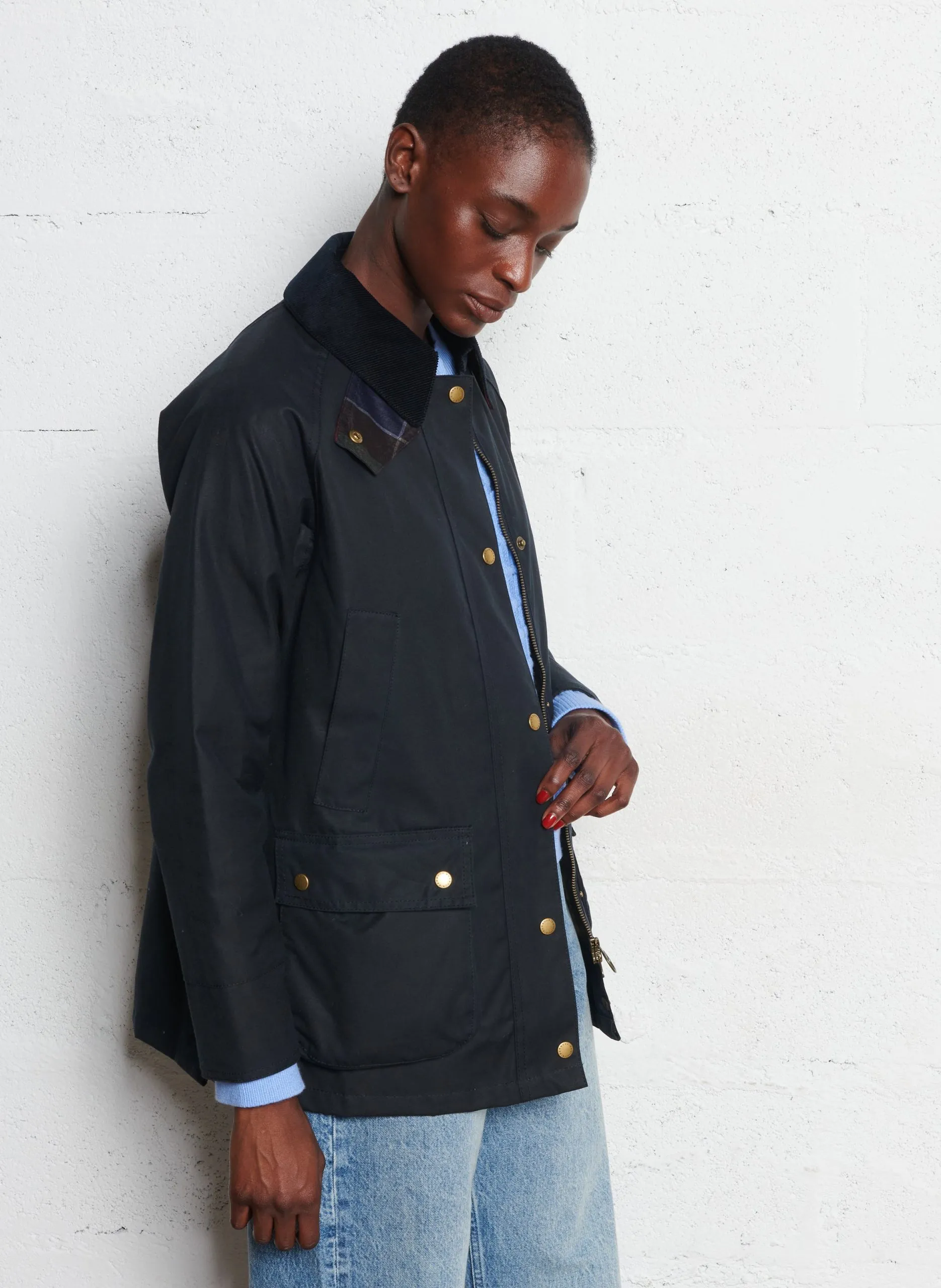 Parka col classique en coton Bleu ACORN