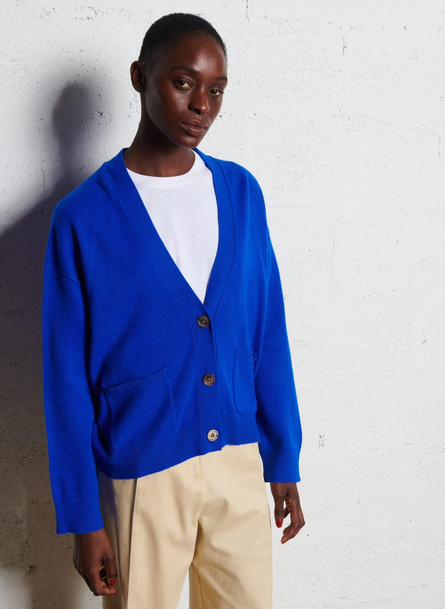 Gilet oversize en laine mélangée Bleu GAKKIN