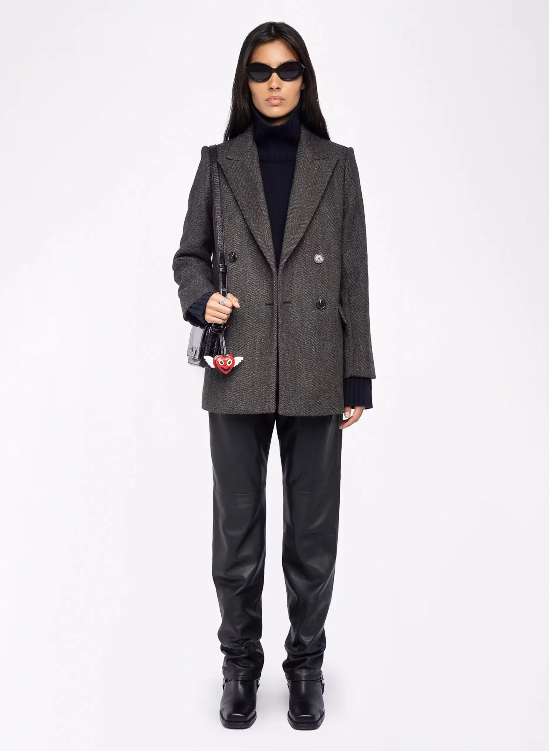 Manteau tailleur en laine mélangée Marron MIEW