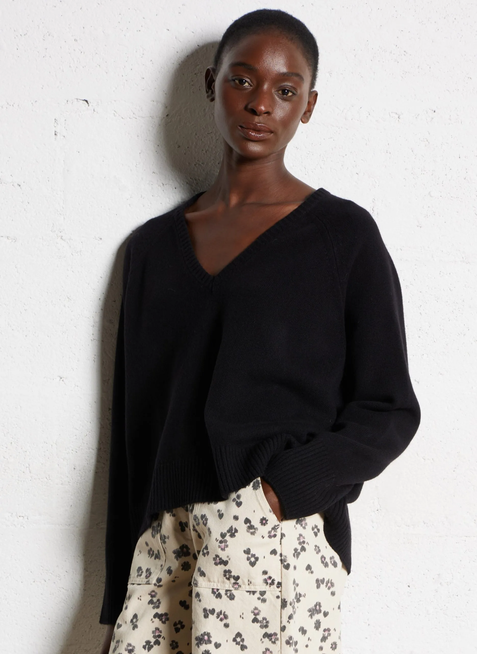 Pull oversize en laine Noir ARILOU
