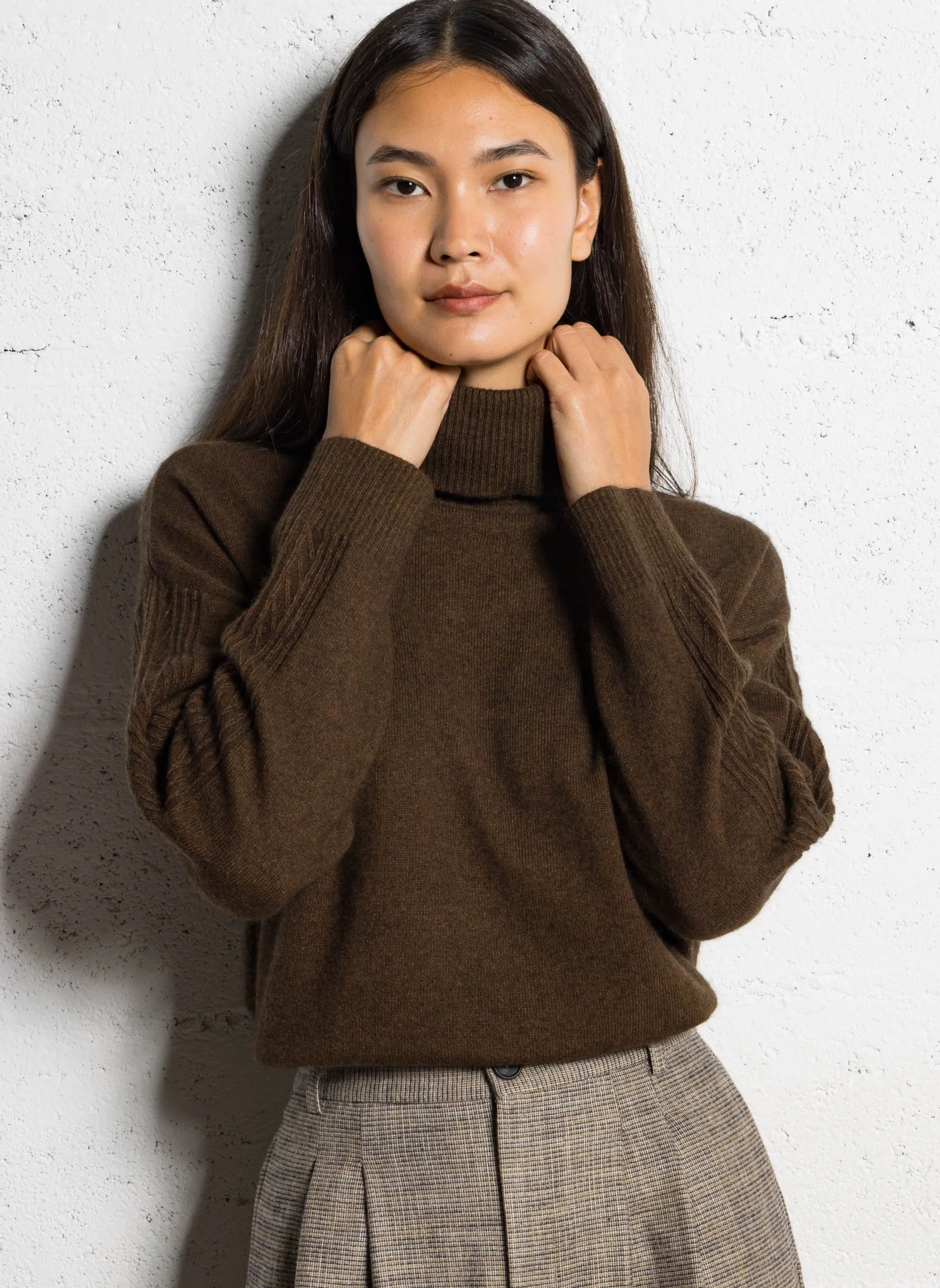 Pull oversize en maille Marron