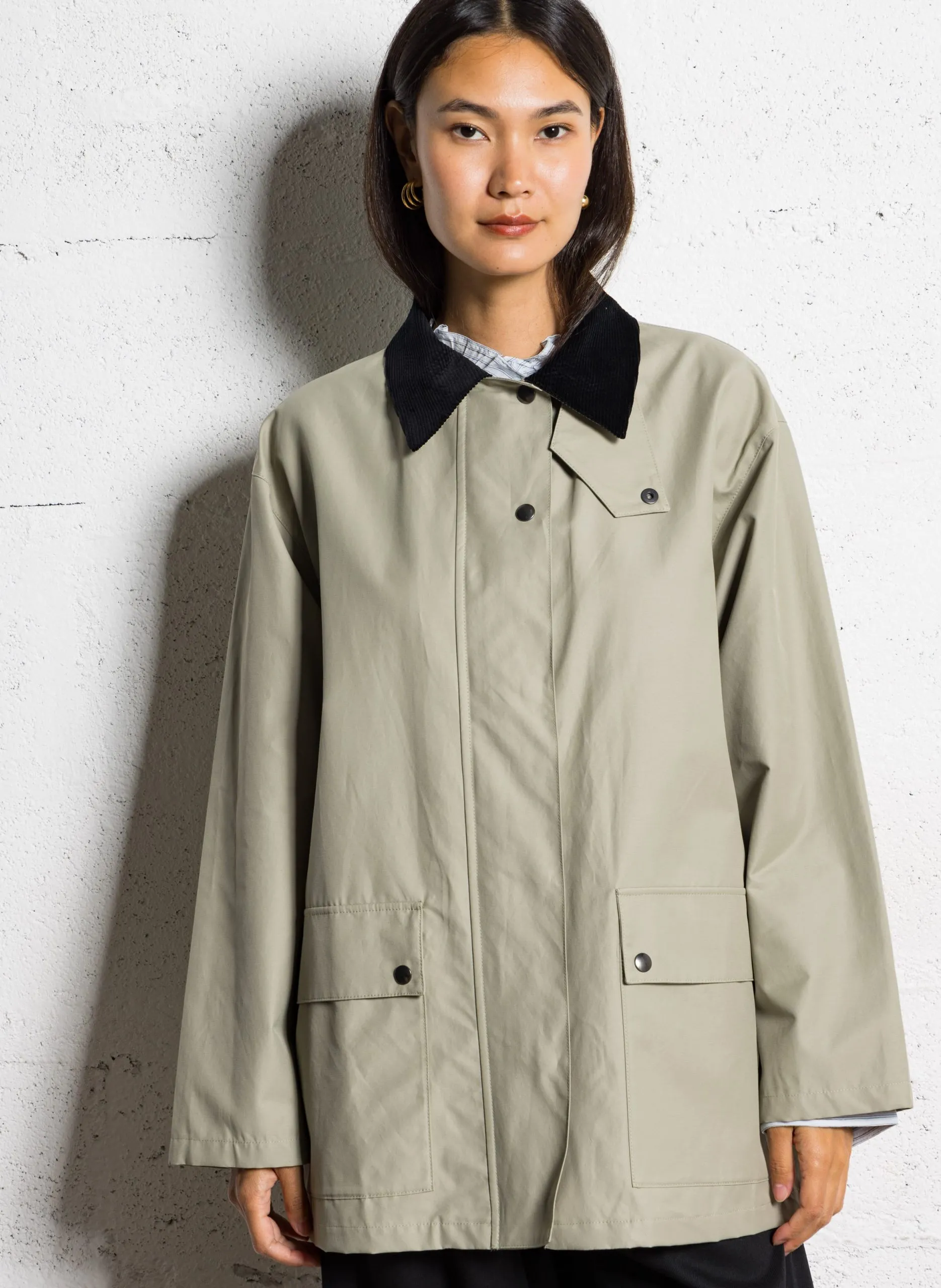 Veste oversize en coton mélangé Beige ANDERSON