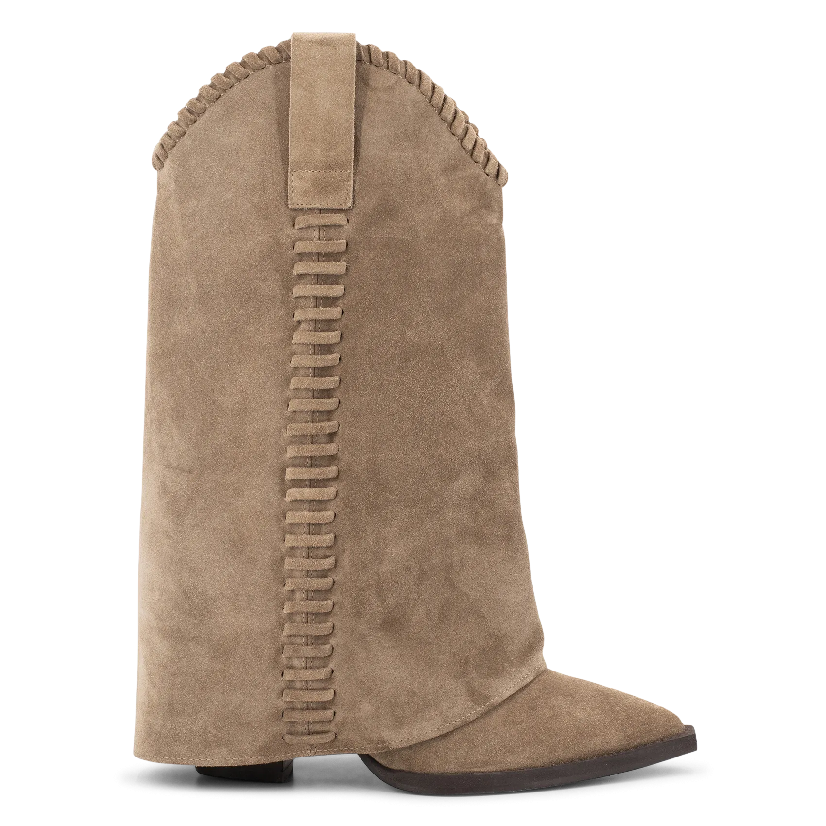 Bottes à talons en suède Marron BLONDIE