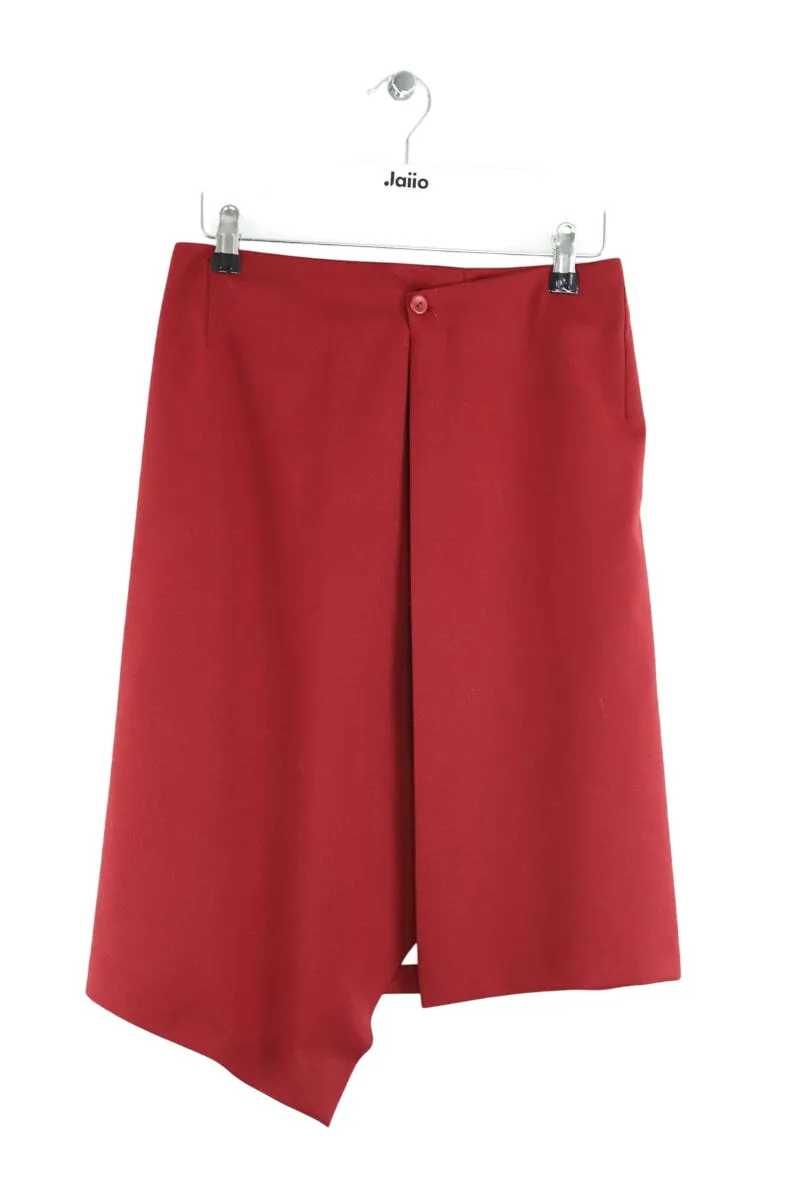 Mini jupe en laine Rouge