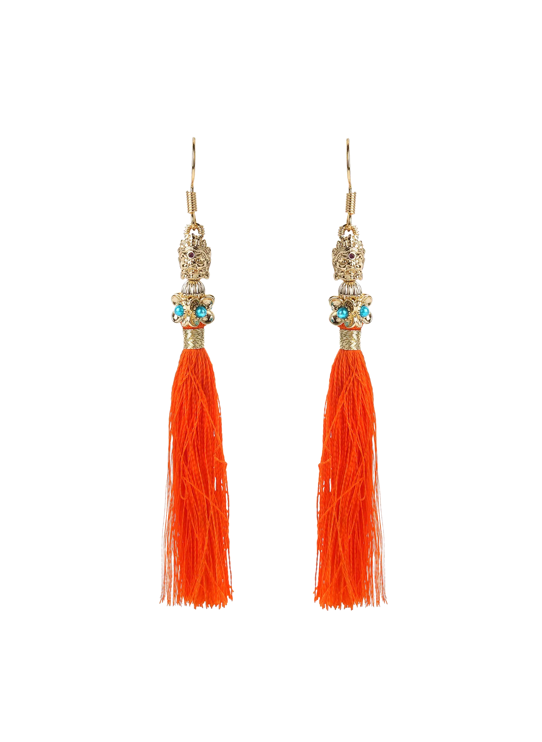 Boucles d'oreilles pendantes pompon Rose SELSA