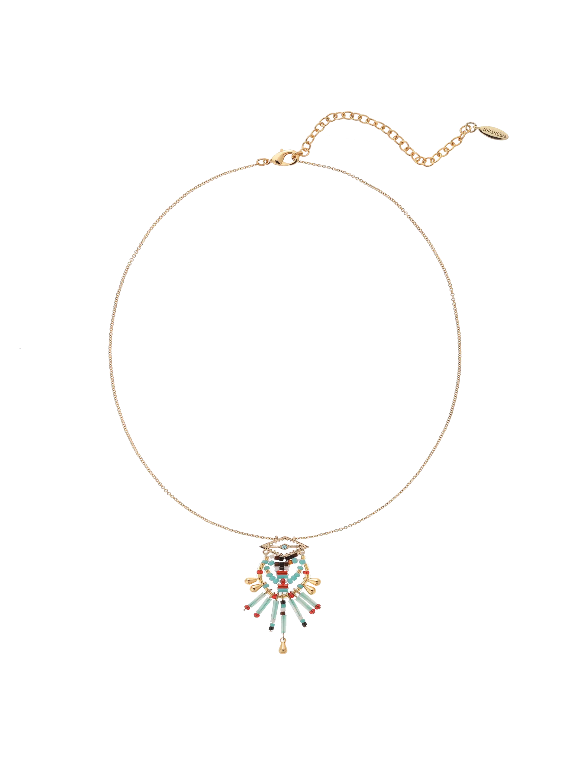 Collier chaîne avec pendentif perles Bleu SANDO