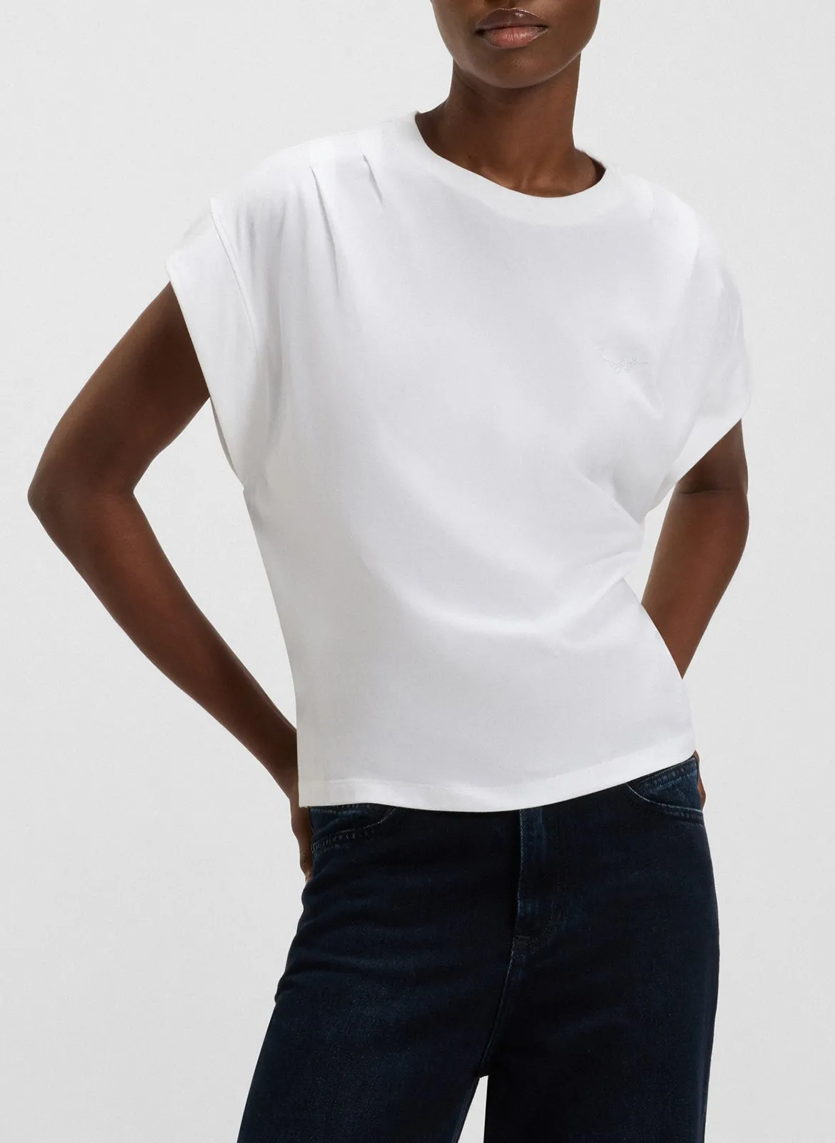 Tee-shirt manches courtes unies Blanc