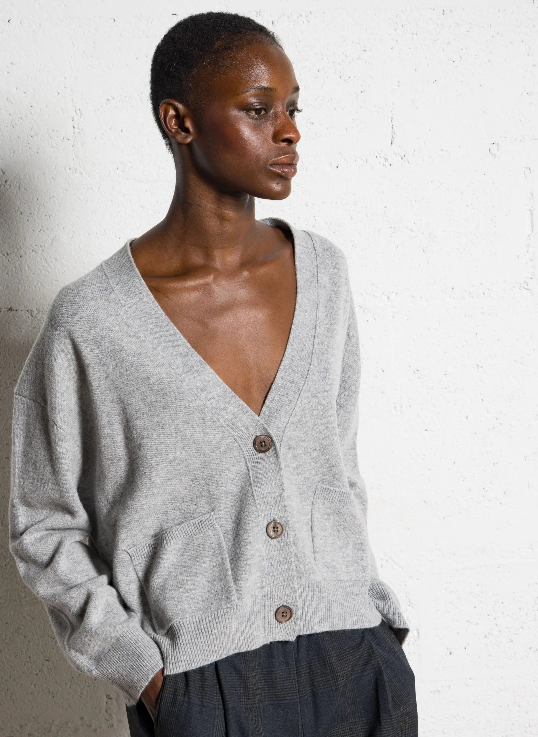 Gilet oversize en laine mélangée Gris GAKKIN
