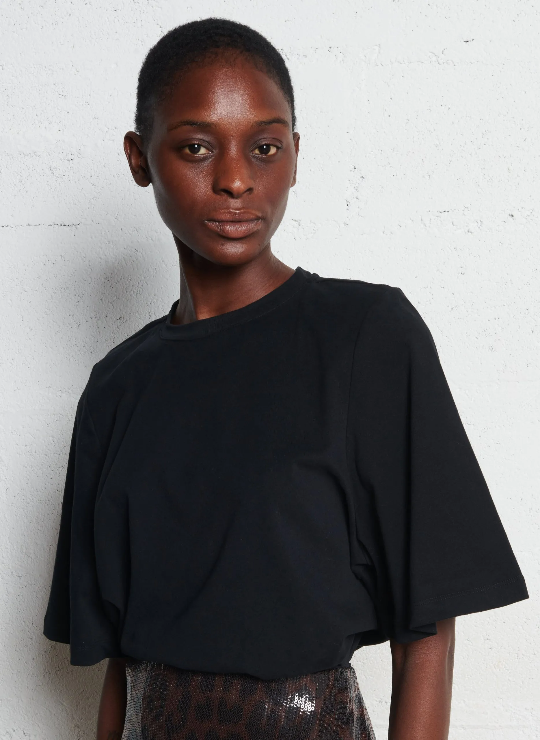 Tee-shirt col rond en coton Noir TEEPAD