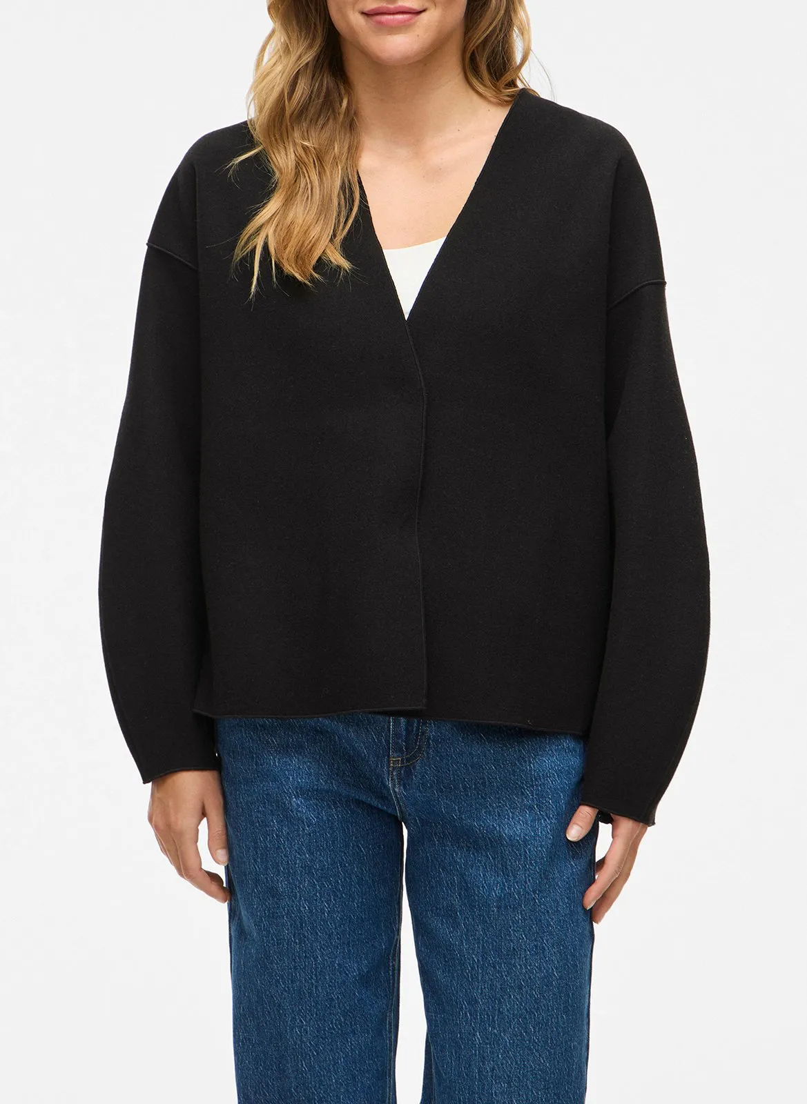 Veste légère ample col v Noir JUICE