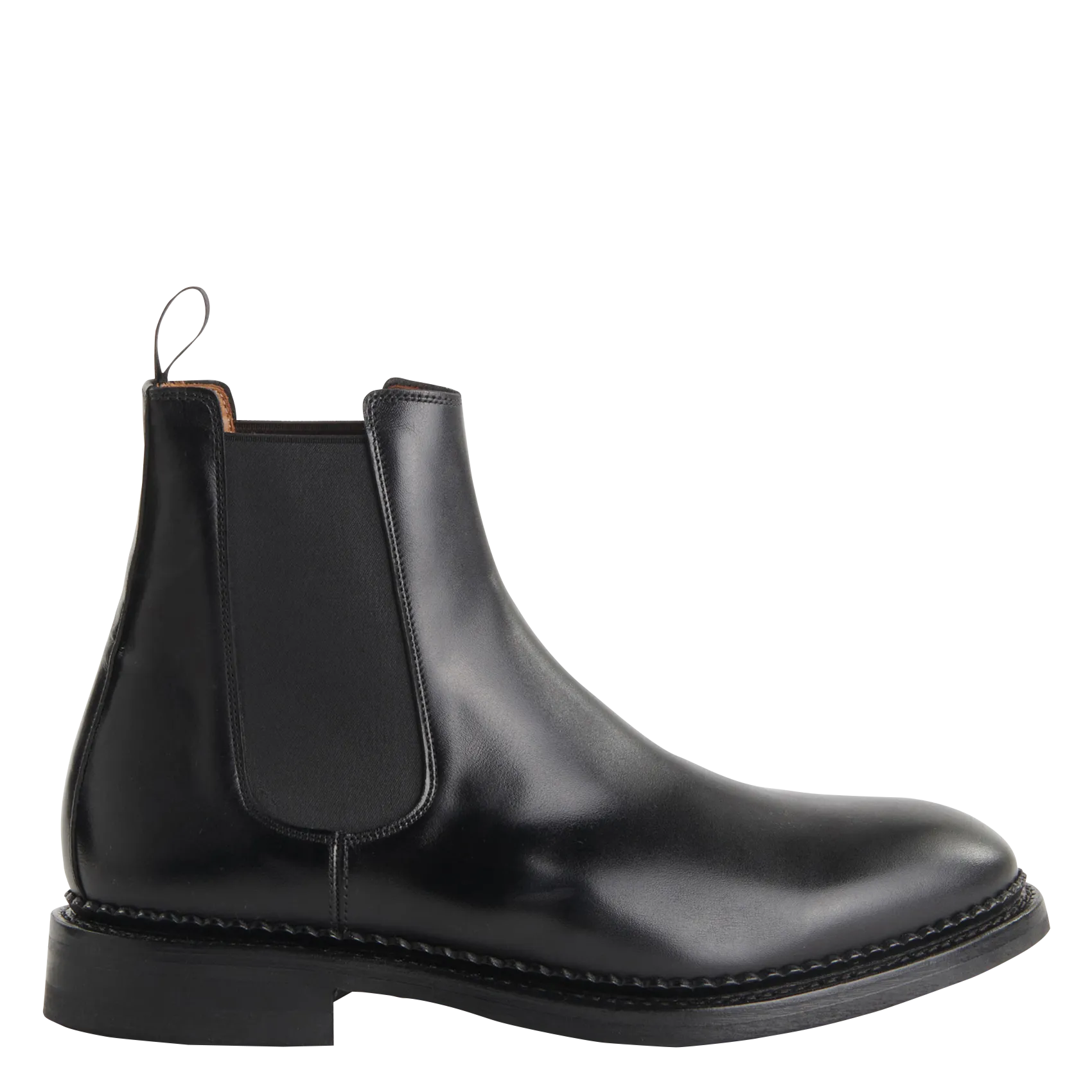 Boots en cuir lisse Noir
