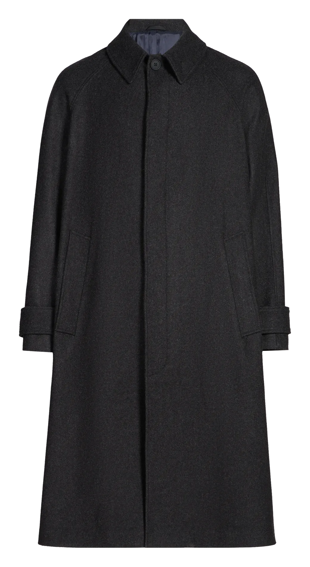 Manteau long col classique en laine Gris GOLDEN