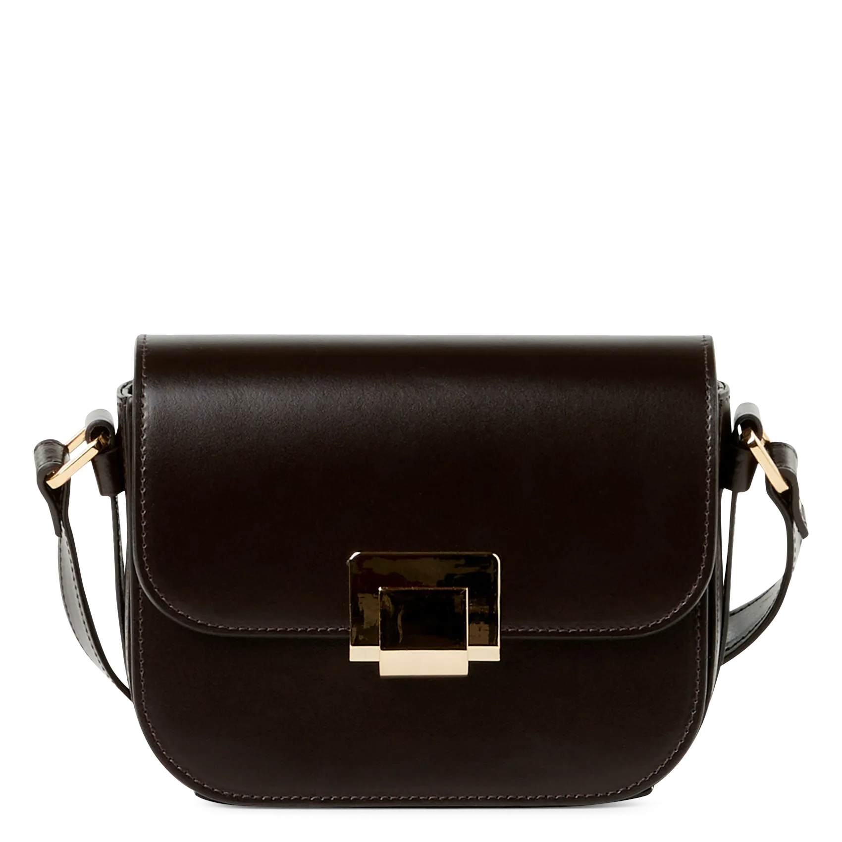 Sac bandoulière en cuir Marron FLORA S