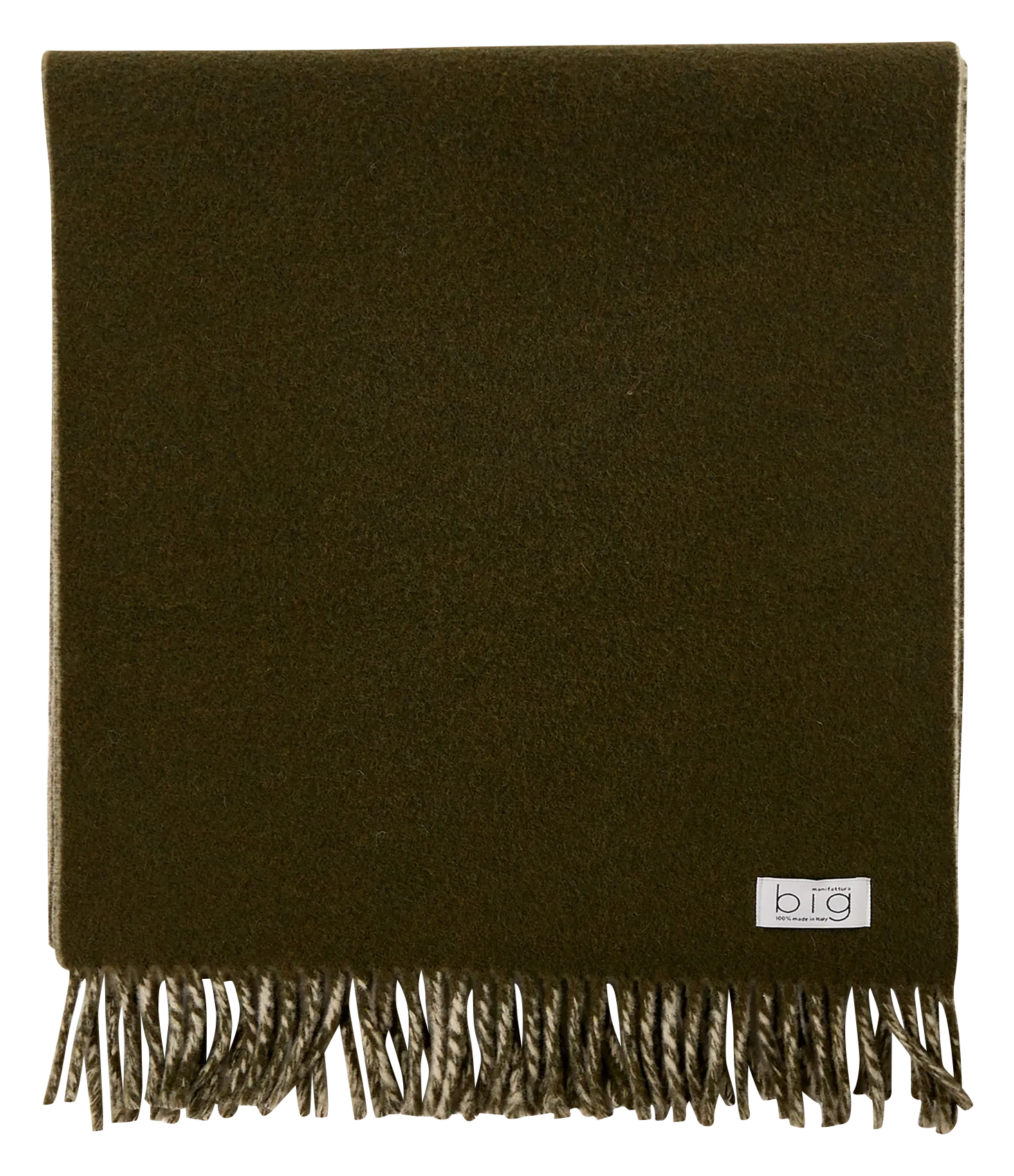 Echarpe à franges en laine Kaki