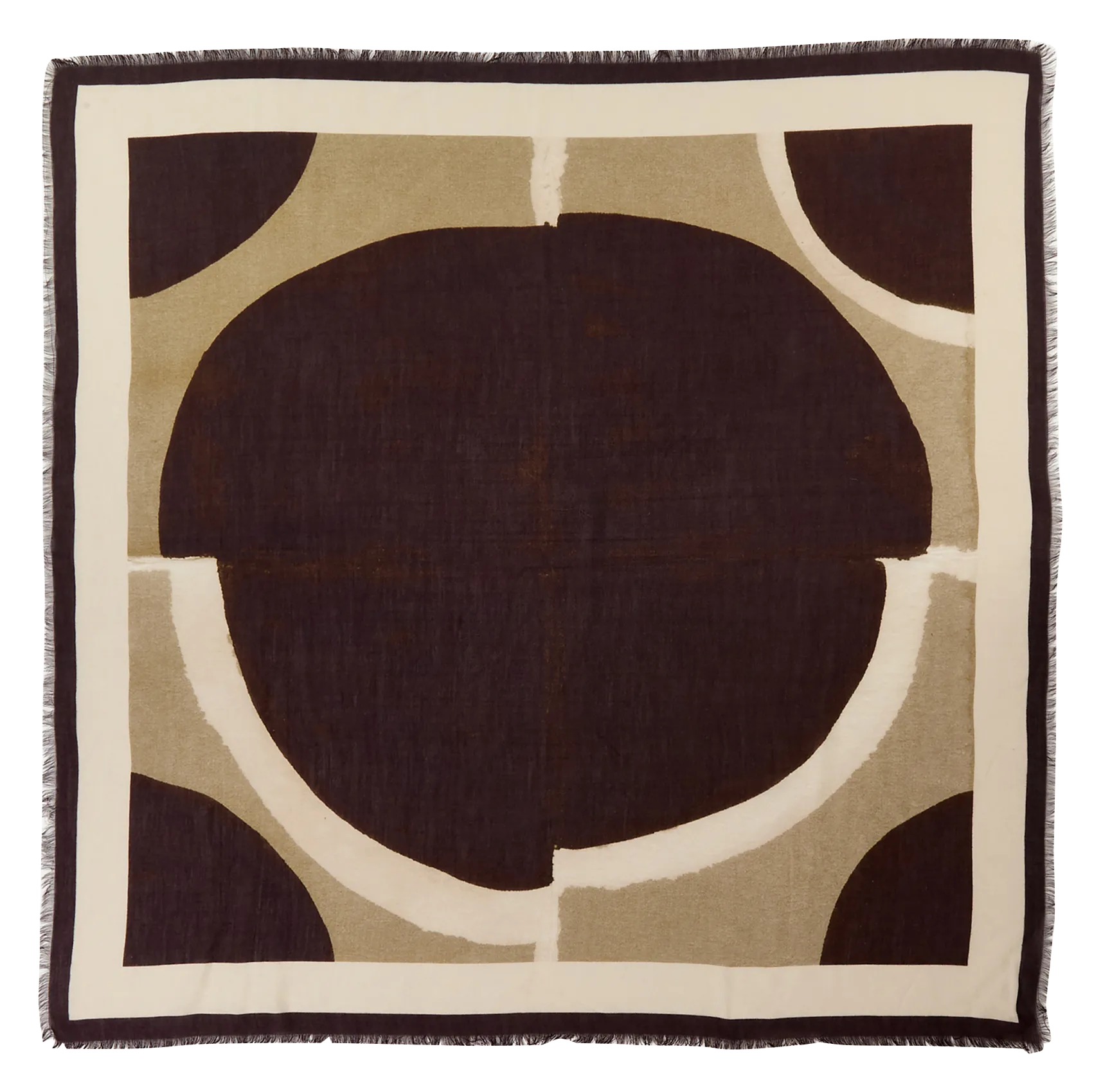 Foulard imprimé en laine Marron