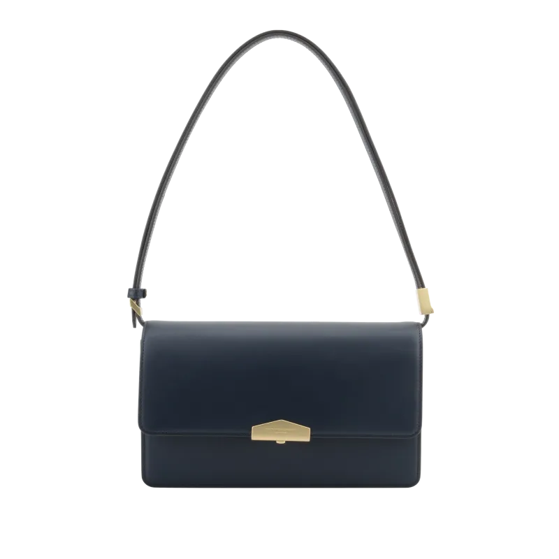 Sac porté travers - cuir lisse Bleu