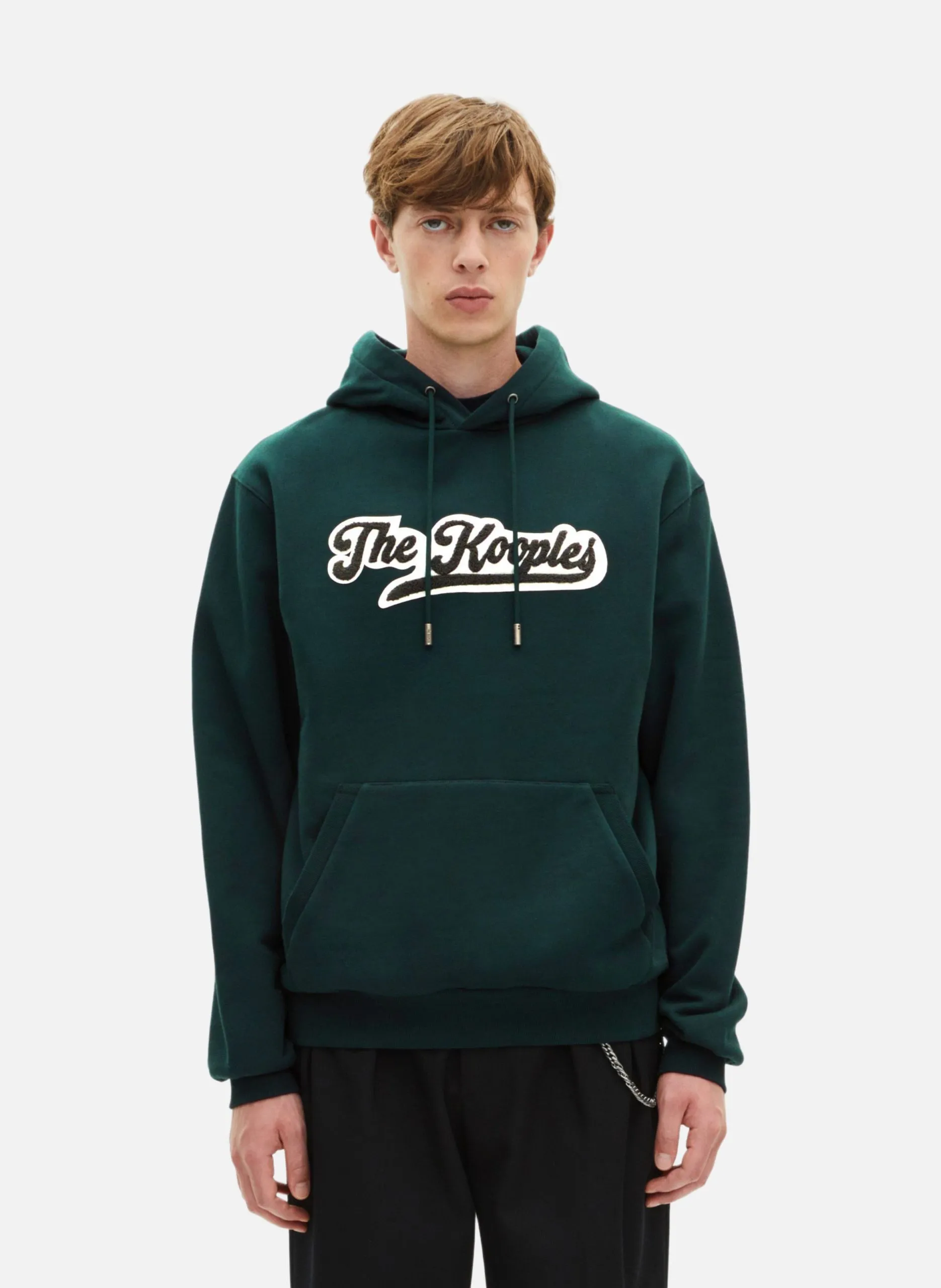 Sweatshirt à capuche avec patch Vert