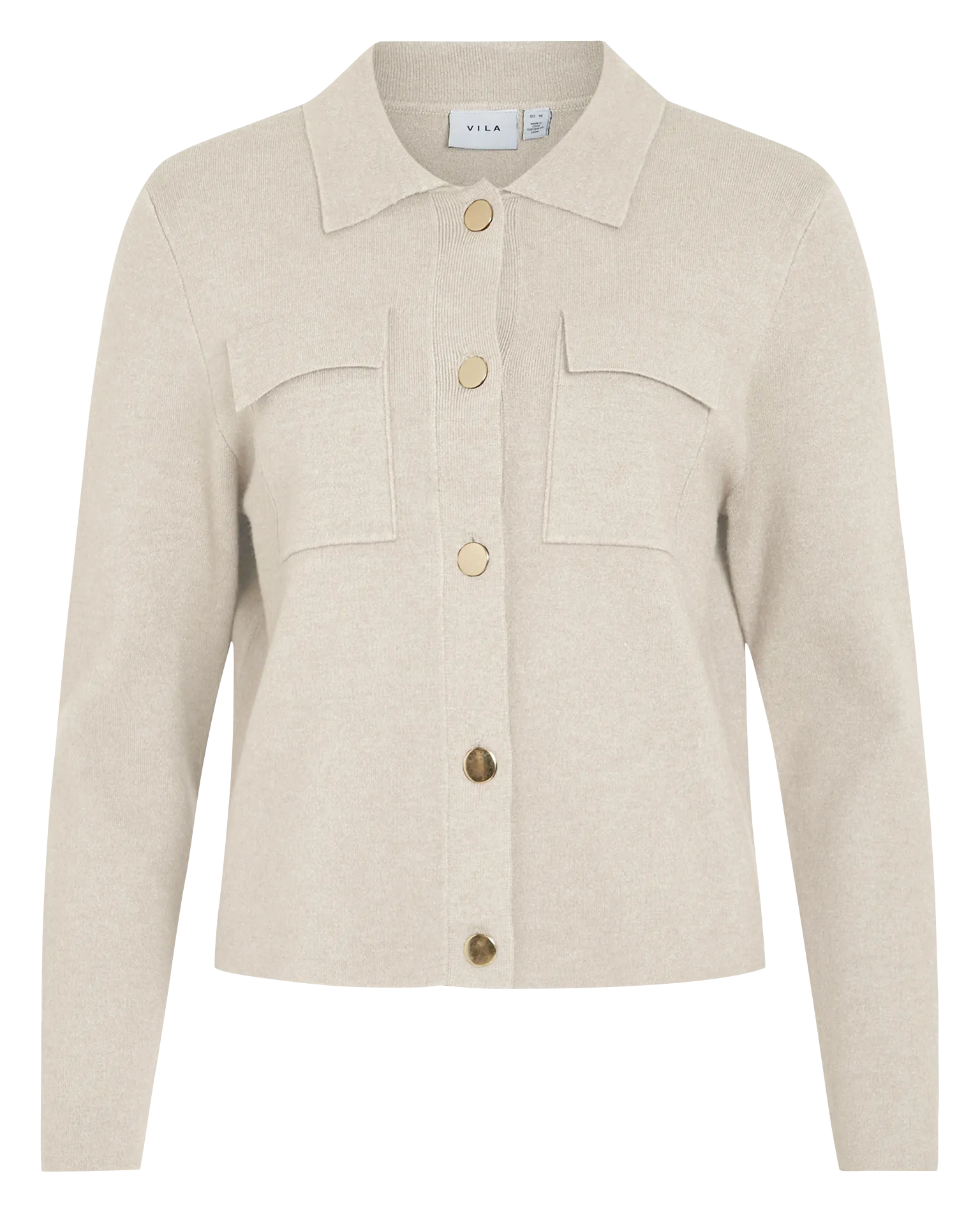 Gilet col classique Beige CASSIE