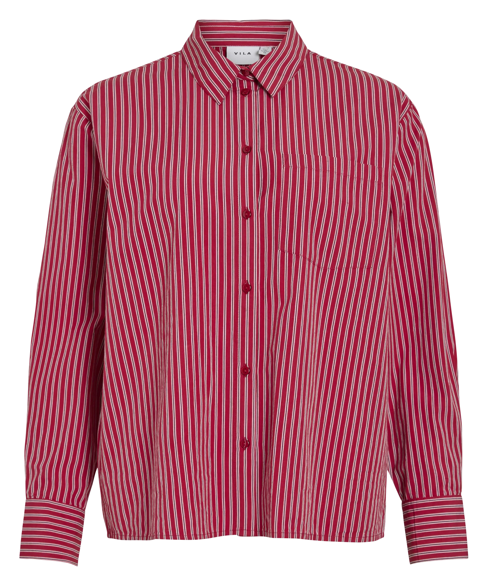 Chemise col classique en coton bio Rouge KATIKA