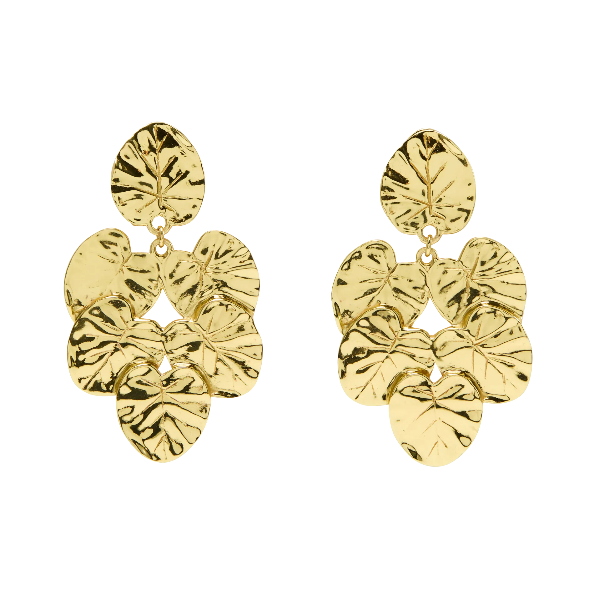 Boucles d'oreilles en forme de feuilles Doré DENISETTE