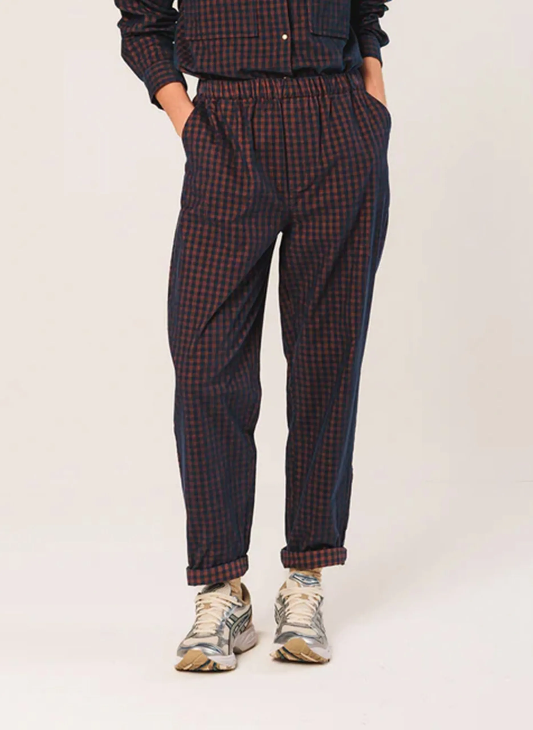 Pantalon droit en coton Bleu ANE