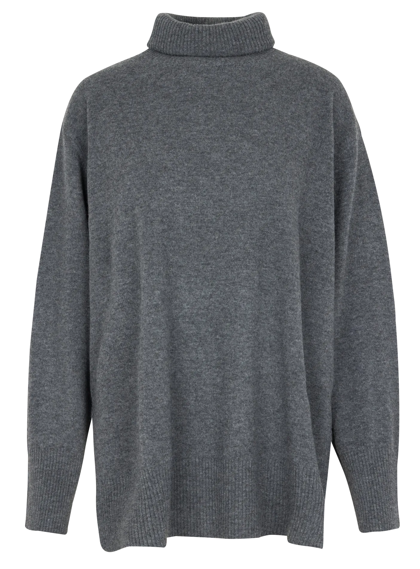 Pull oversize col roulé en laine mérinos Gris KYLE