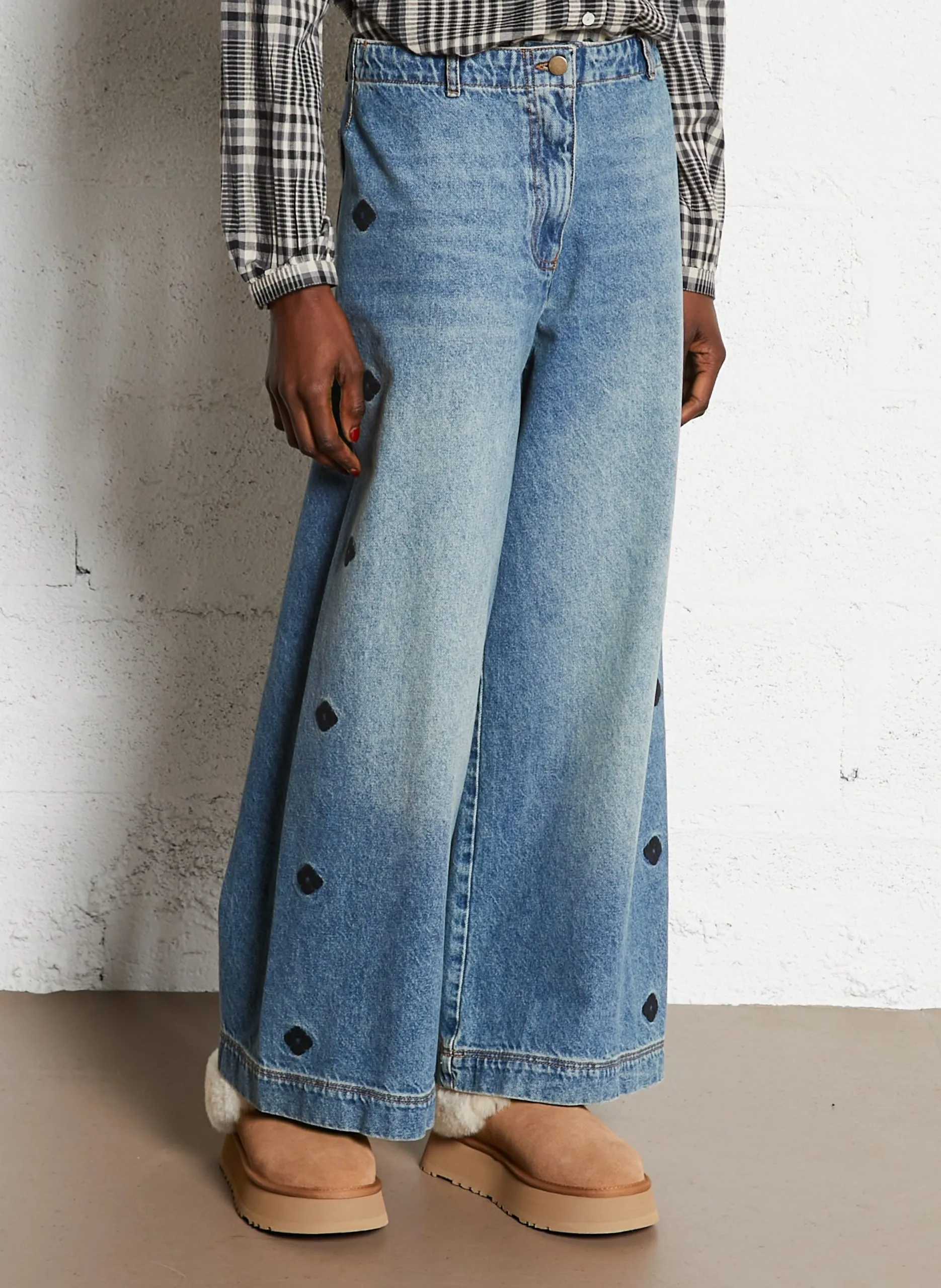 Jean large en coton Bleu XULU