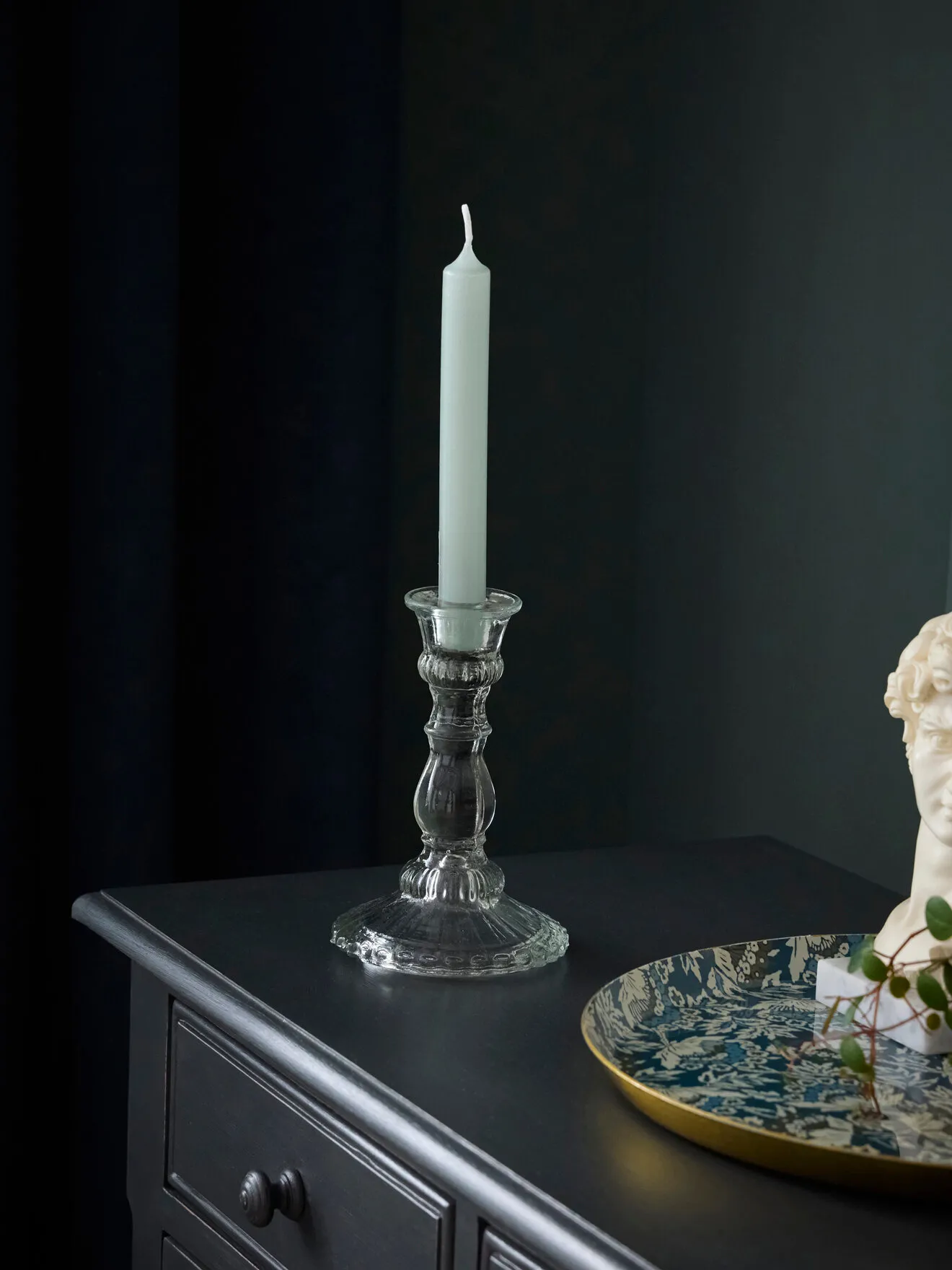 Bougeoir en verre lou Blanc