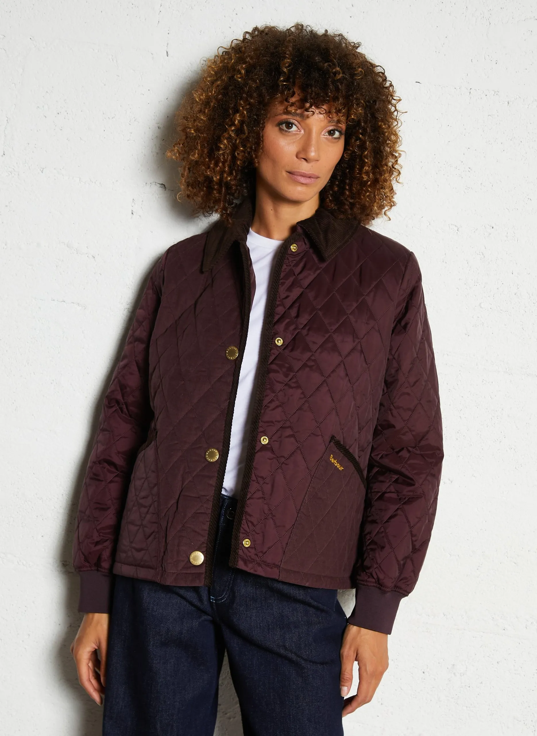 Manteau col en velours côtelé Violet MARLA