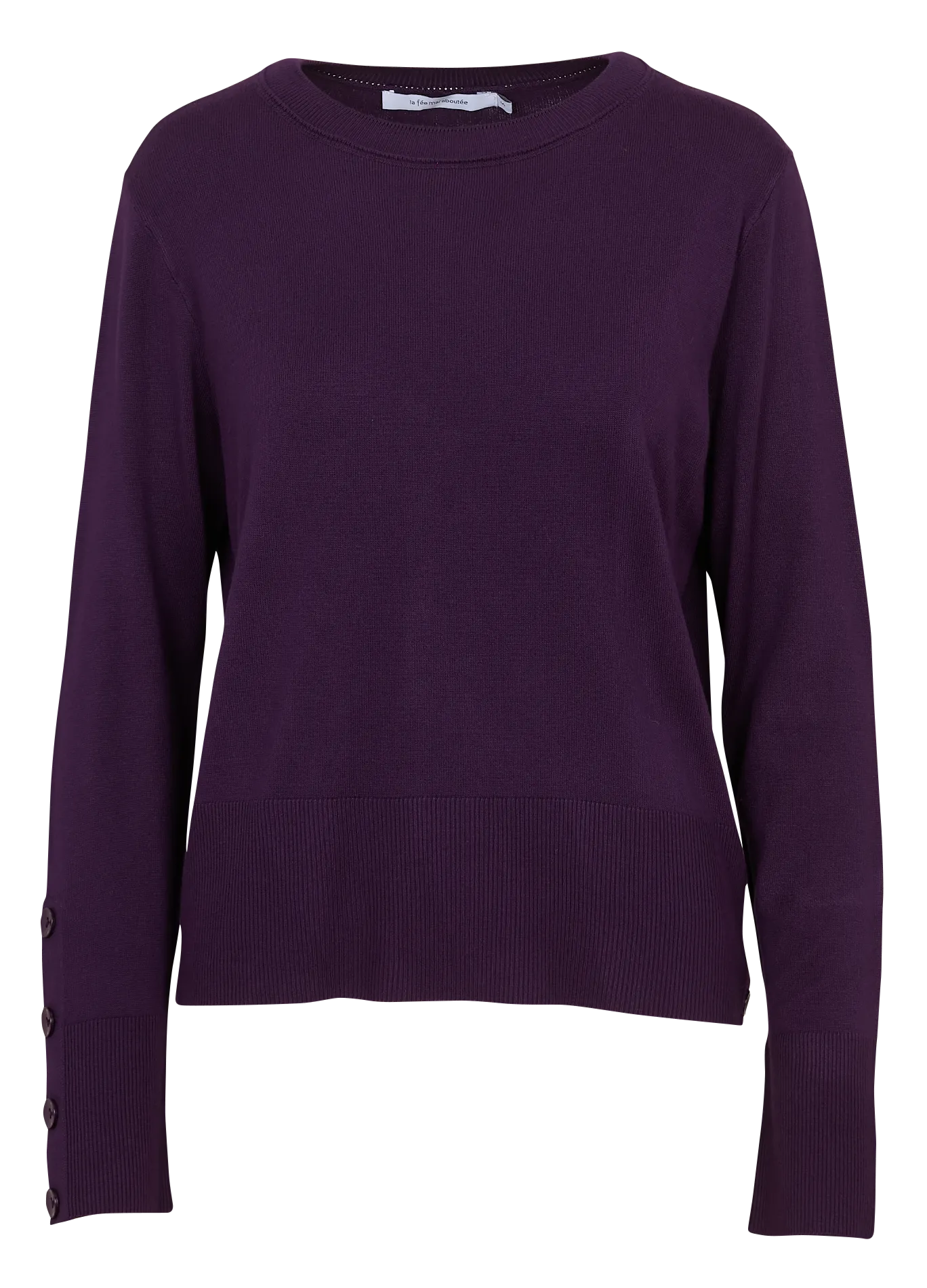 Pull droit col rond Violet