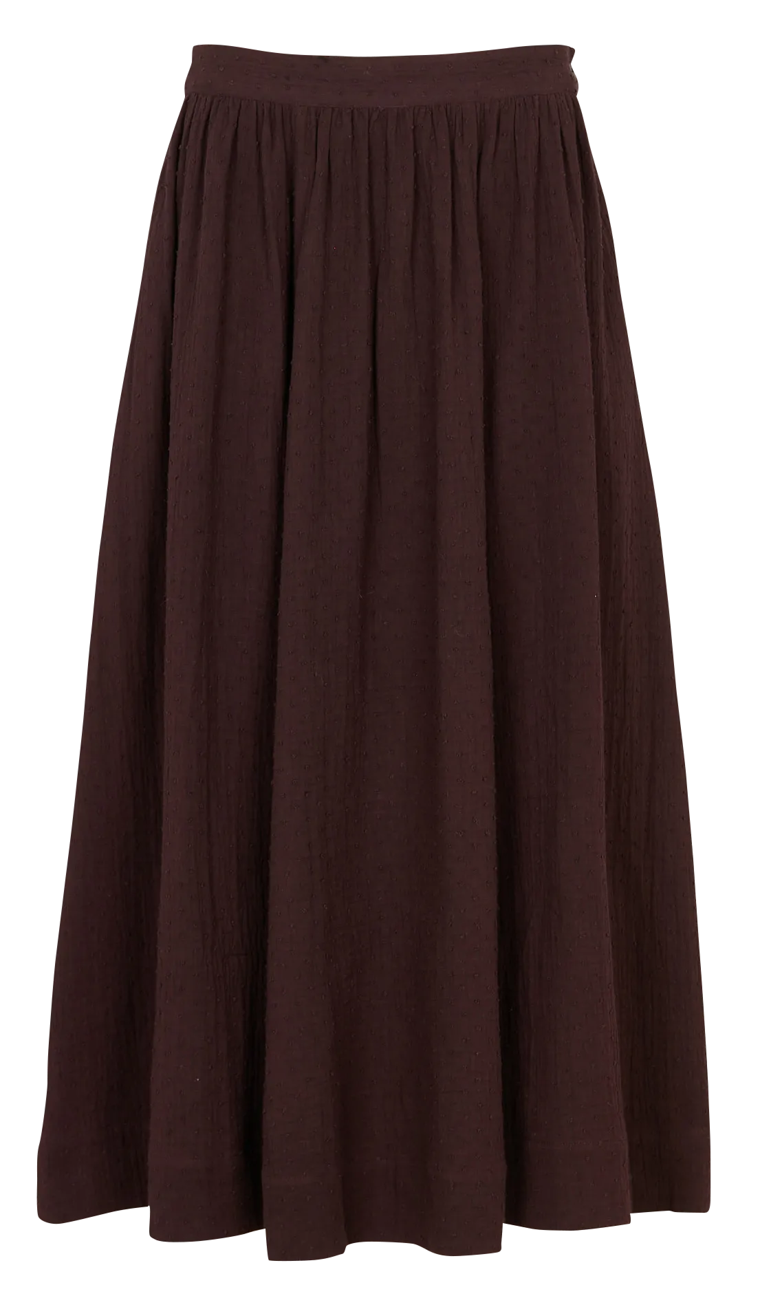 Jupe longues évasée en coton Rouge MATHILDE