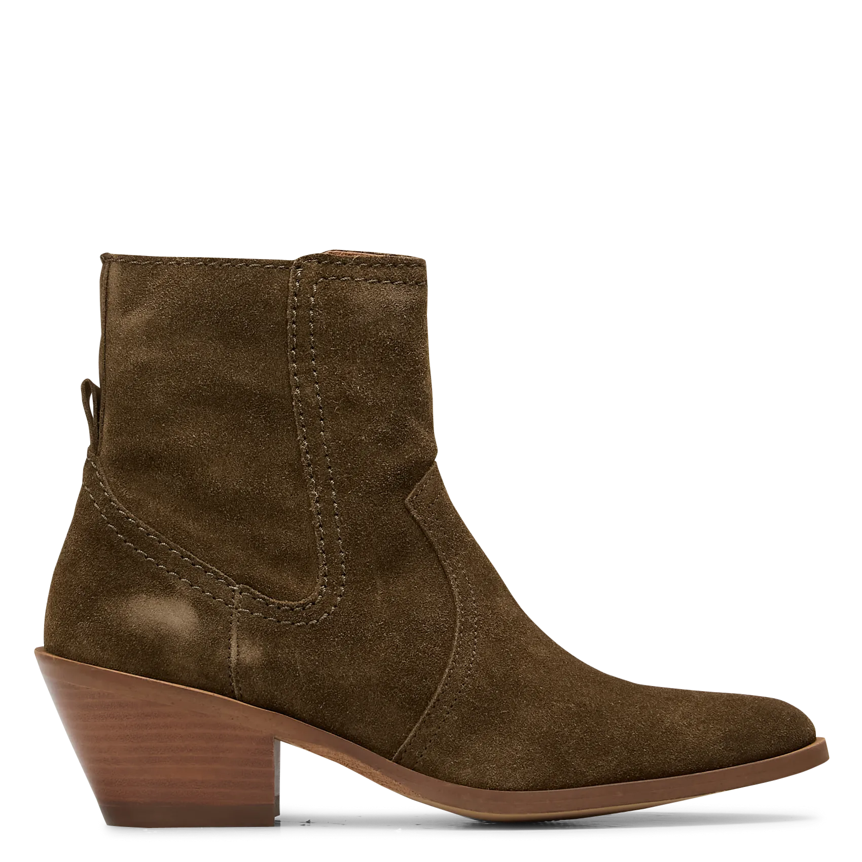 Boots western en cuir velours Kaki DALLAS