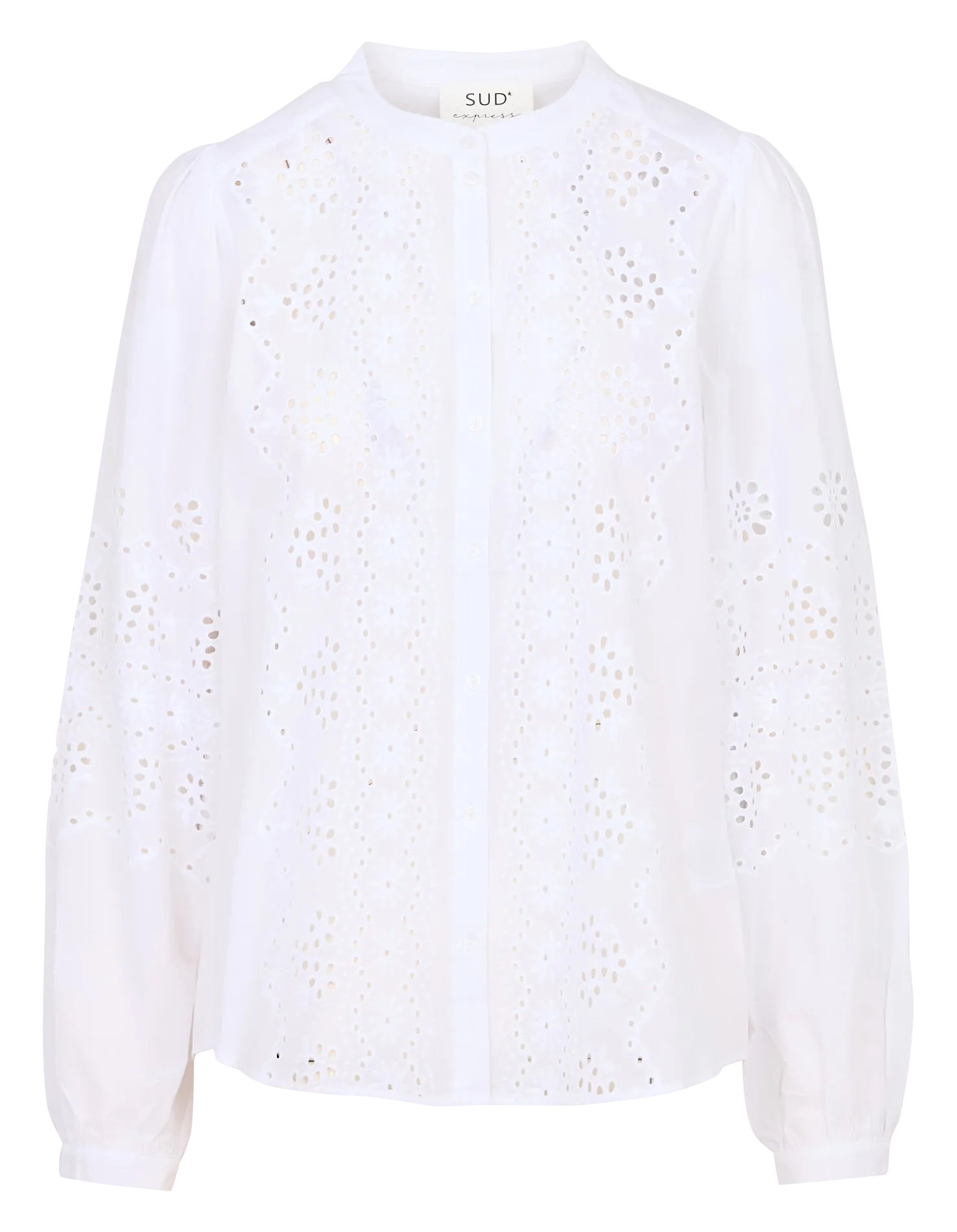 Chemisier ample col mao en coton Blanc CORMINE