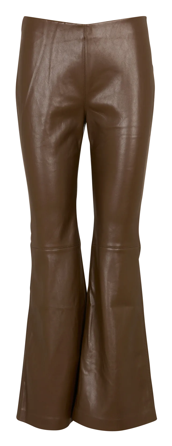 Pantalon flare simili cuir Marron POPPY