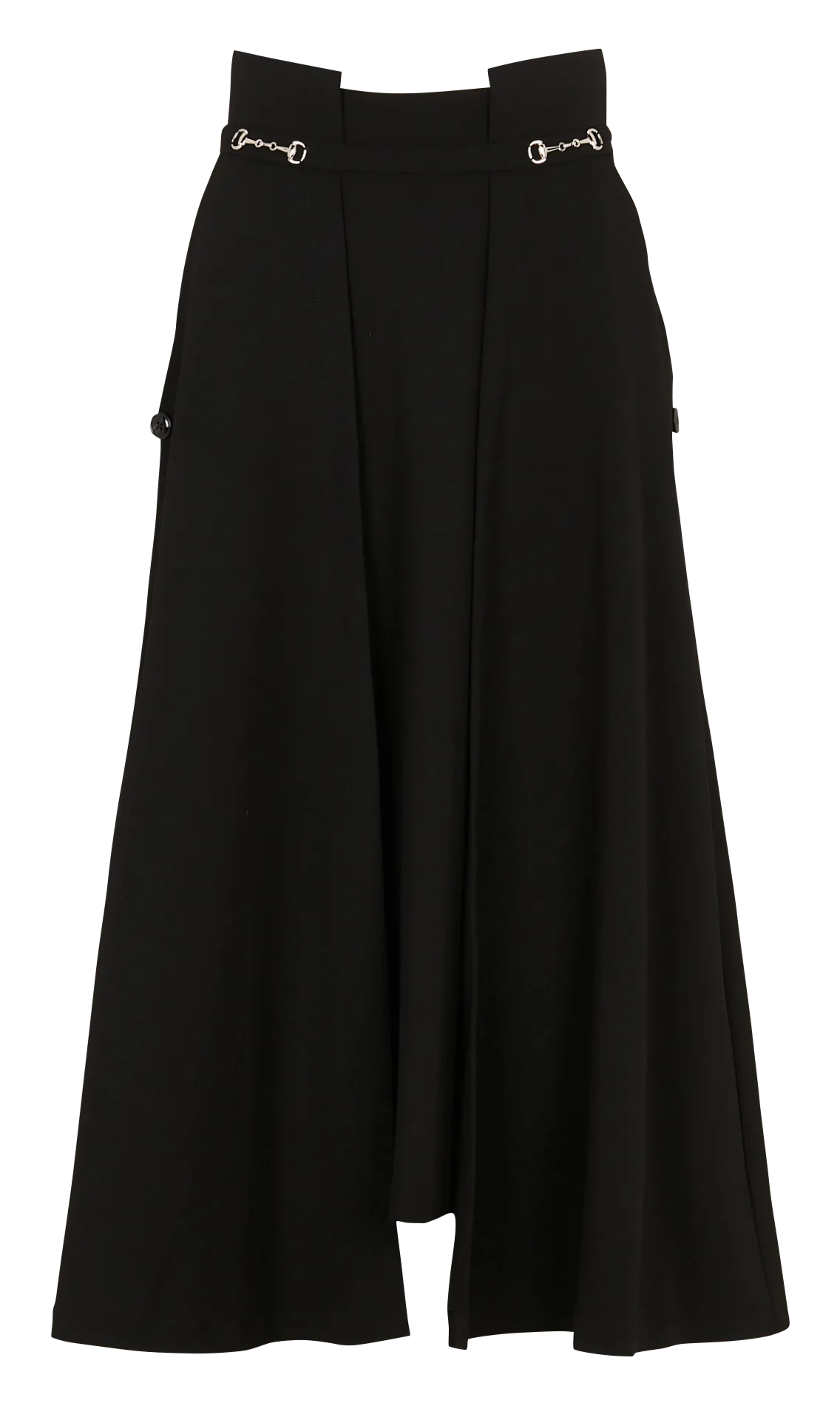 Jupe ample unie à plis Noir JAKIE