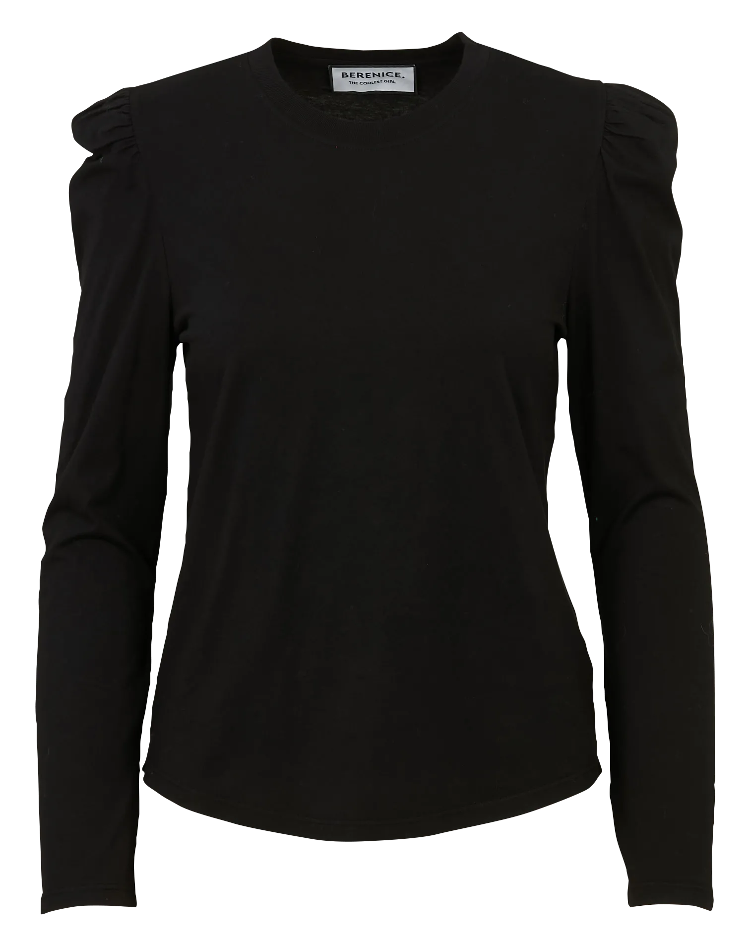 Tee-shirt droit col rond en coton Noir TEULALIE