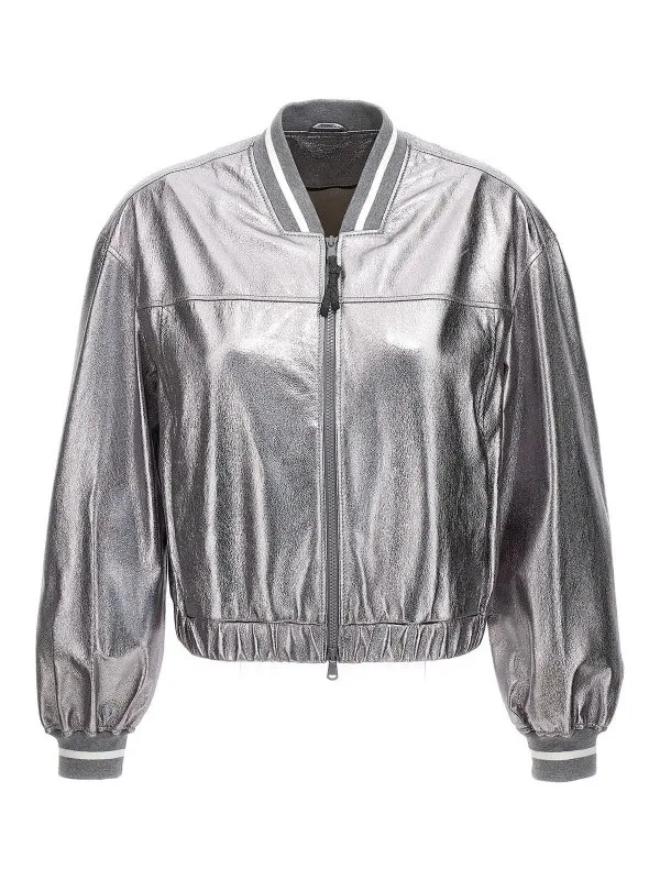 Brunello Cucinelli Bomber - Argent - Argenté | MPGAM2917C8755