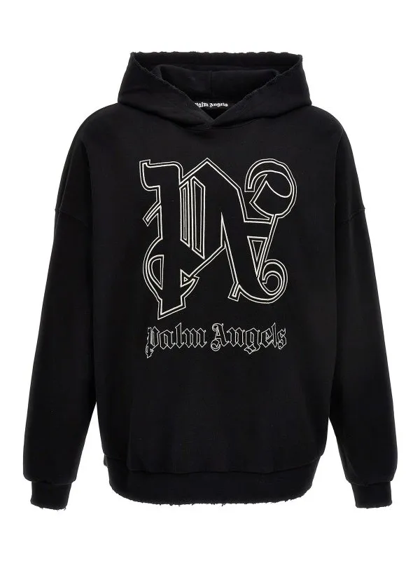 Palm Angels Sweat-Shirts - Blanc - Noir | PMBB126E23FLE0011003