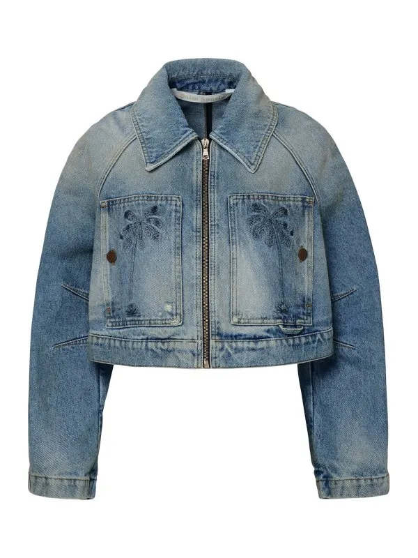 Palm Angels Veste En Jean - Bleu Clair | PWYE034E23DEN0014040