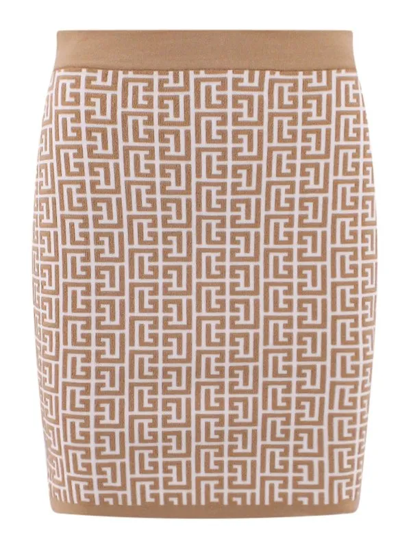 Balmain Jupe Midi - Beige - Beige - Femme | AF0LB005KB02GMX