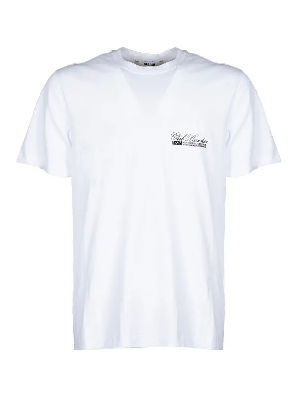 M.S.G.M. T-Shirt - Club Paradiso - Blanc - Homme | 3440MM195237002