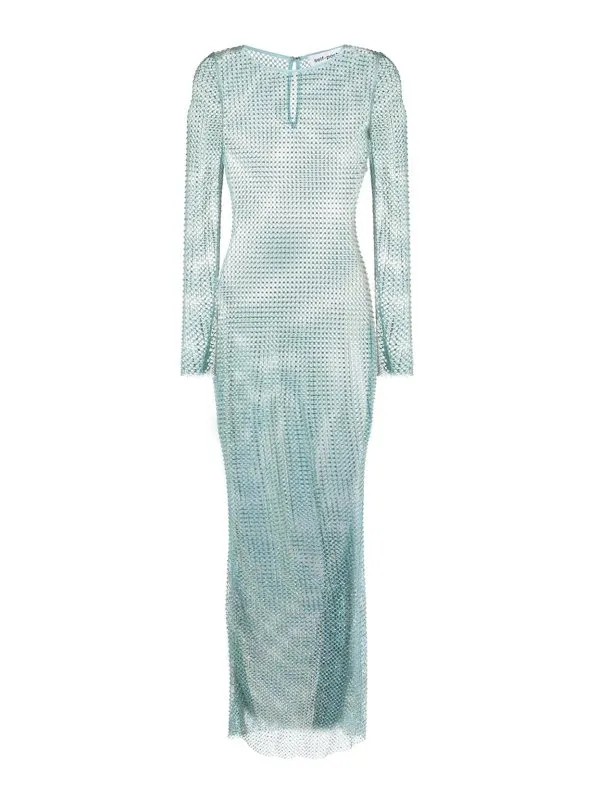 Self Portrait Maxi Robe - Vert - Vert - Femme | SS23150XGREEN