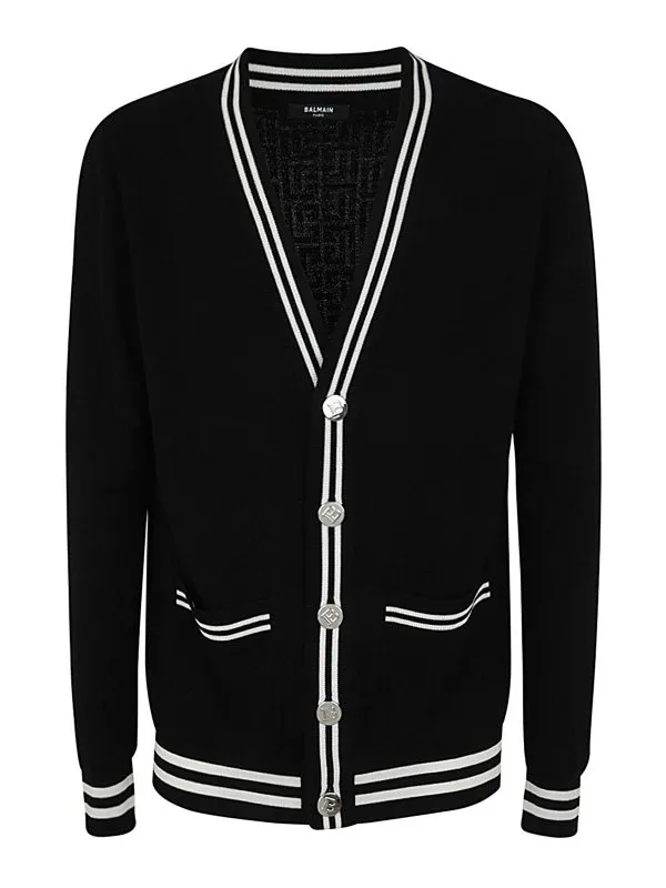 Balmain Cardigan - Noir - Noir - Homme | BH1KL037KE92EAB