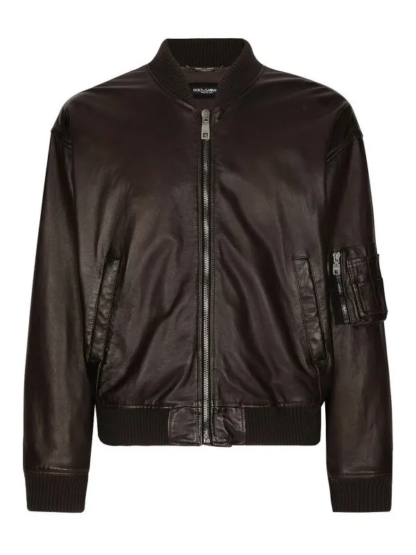 Dolce & Gabbana Blouson En Cuir - Marron Foncé | G9AKKLHULS1M1512