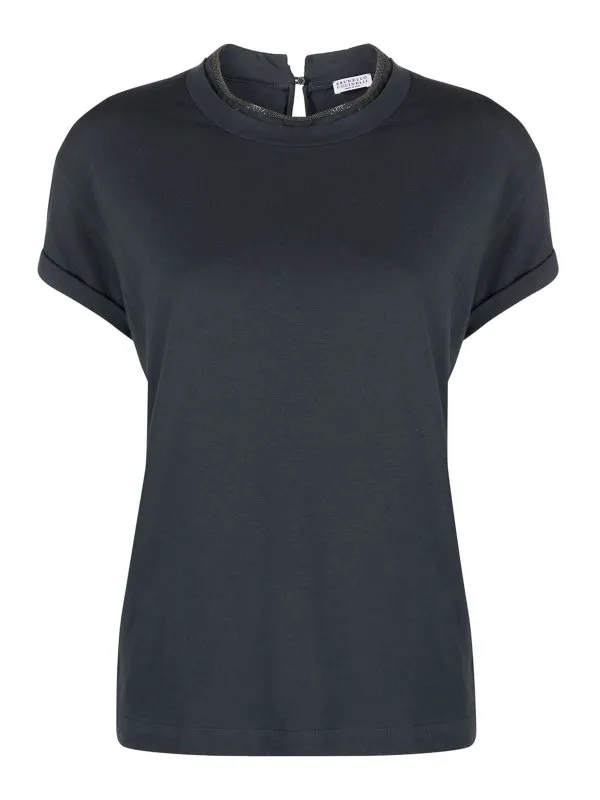 Brunello Cucinelli T-Shirt - Bleu Clair - Femme | M0T18BD200C8901