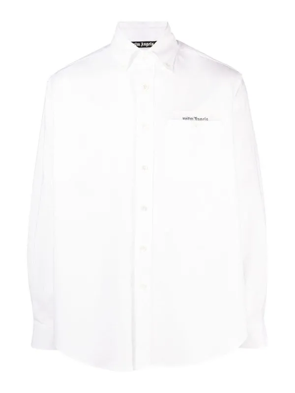 Palm Angels Chemise - Blanc - Blanc - Homme | PMGE012E23FAB0010110
